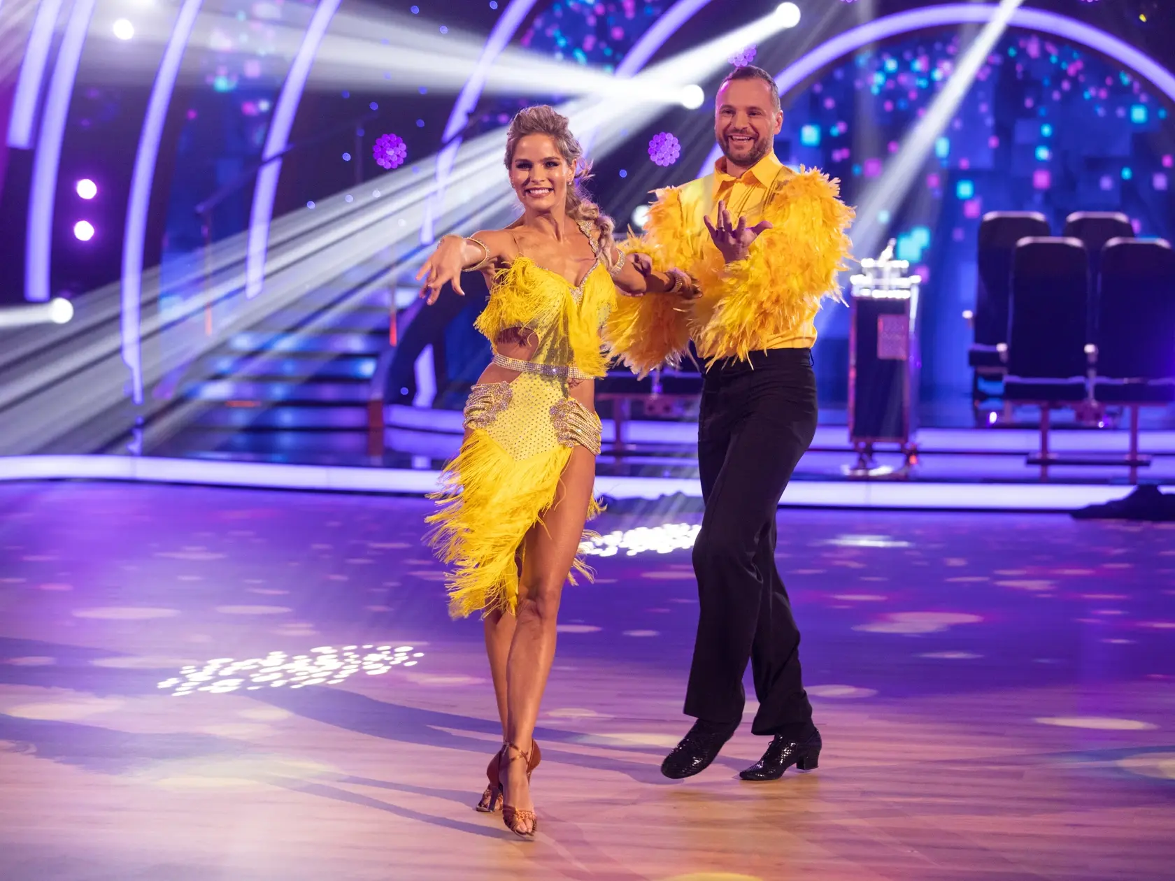 Manželia Ivana (36) a Marián (41) Gáboríkovci počas štvrtého kola Let's Dance