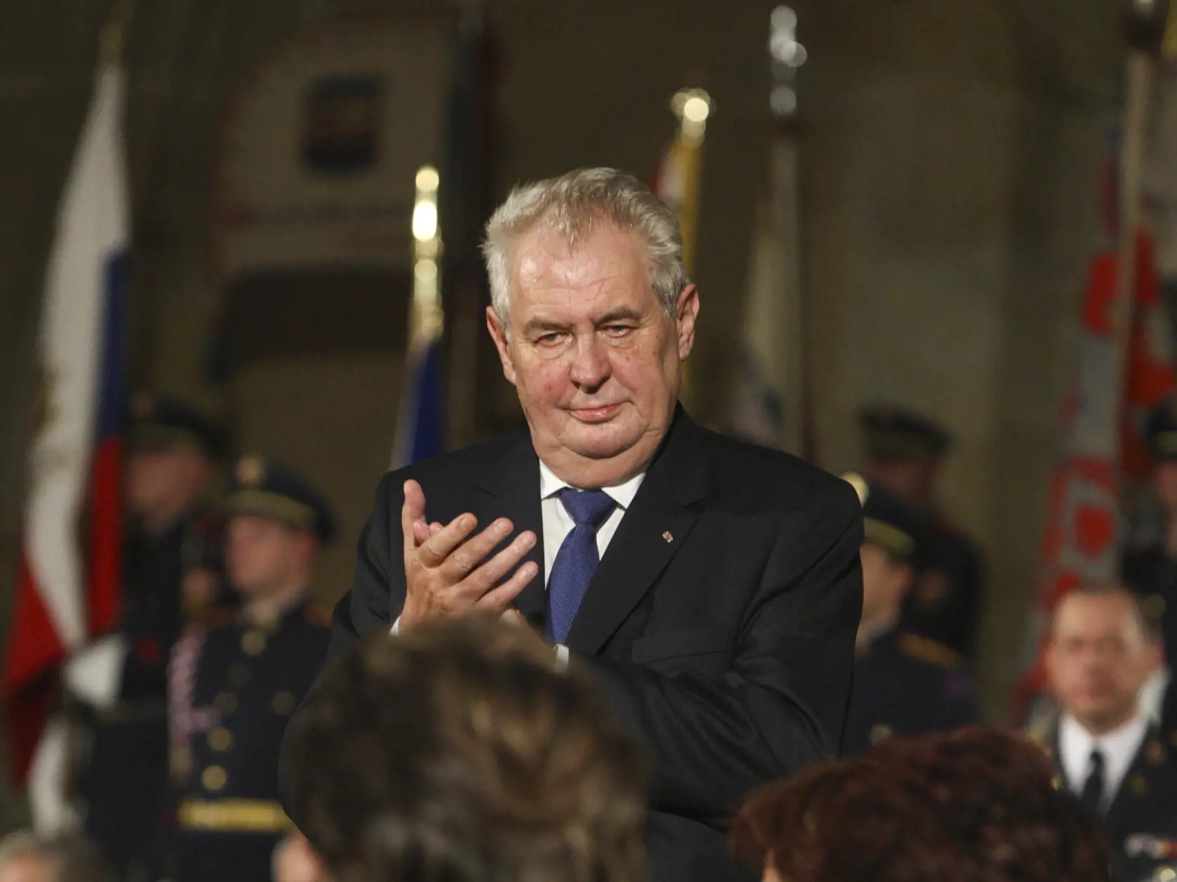 Praha, oslava vzniku ČSR a odovzdávanie cien prezidentom ČR Milošom Zemanom