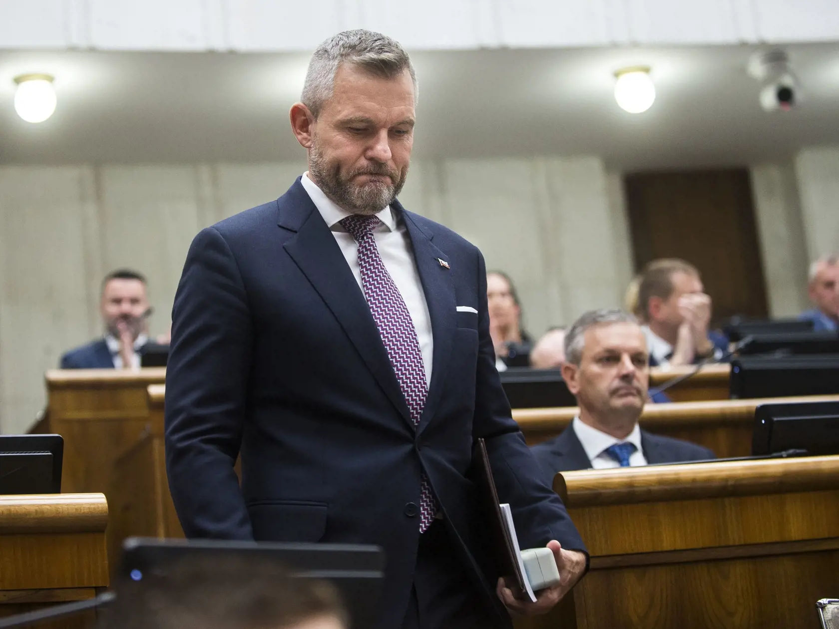 Na snímke novozvolený predseda NR SR Peter Pellegrini (Hlas-SD) počas ustanovujúcej schôdze Národnej rady Slovenskej republiky (NR SR) IX. volebného obdobia 25. októbra 2023 v Bratislave.