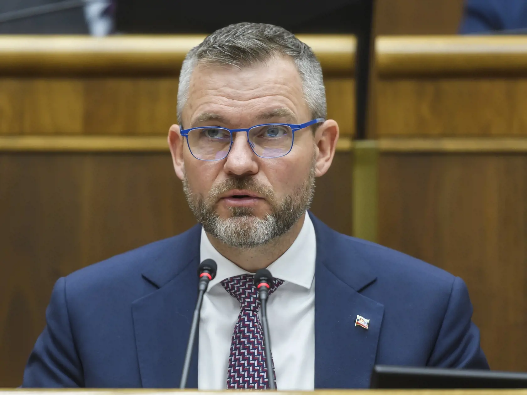Na snímke predseda Národnej rady (NR) SR Peter Pellegrini (Hlas-SD) počas 2. schôdze parlamentu v Bratislave v utorok 14. novembra 2023.