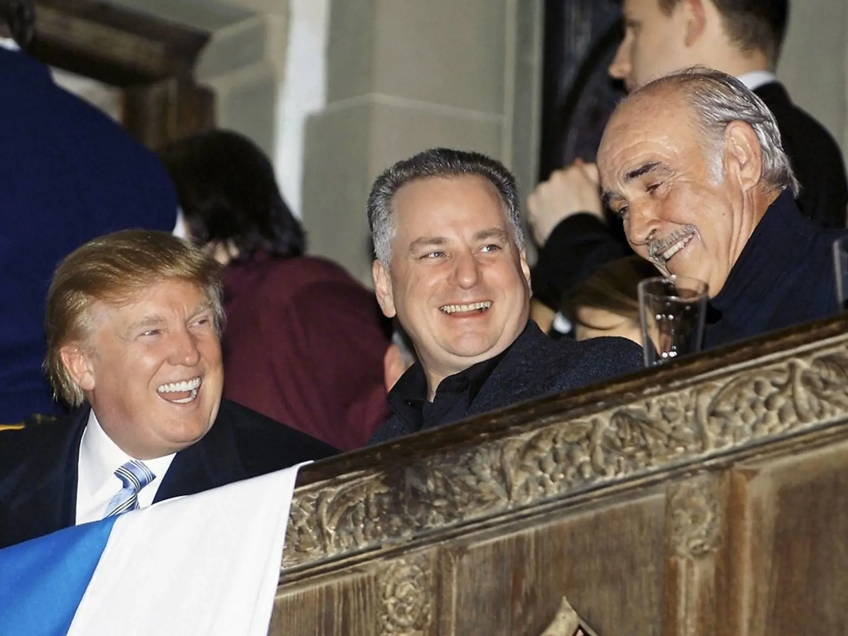 S Donaldom Trumpom a ministrom Jackom McConnelom na podujatí oslavujúcom škótsku kultúru.