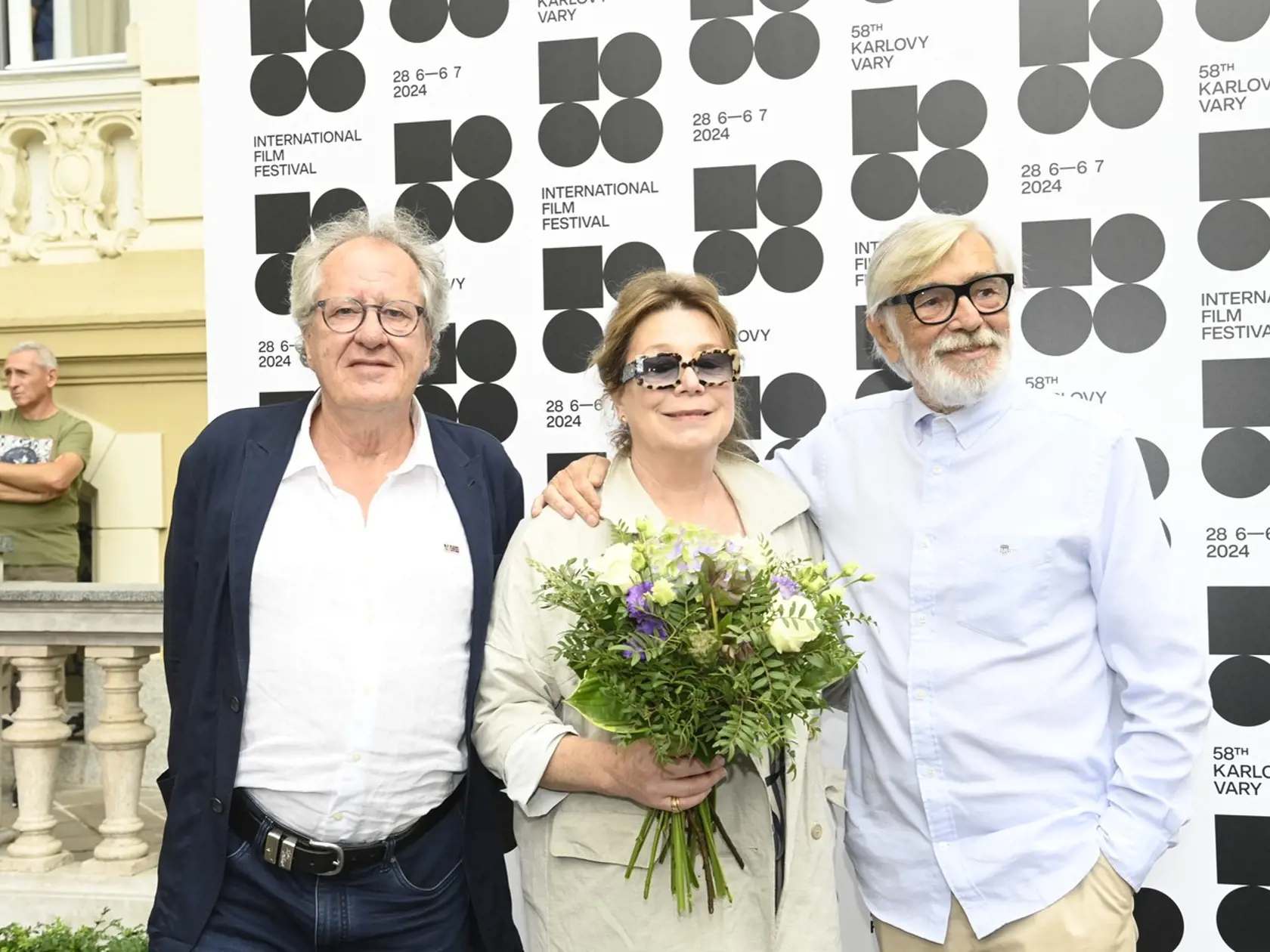 Jiří Bartoška a Geoffrey Rush.