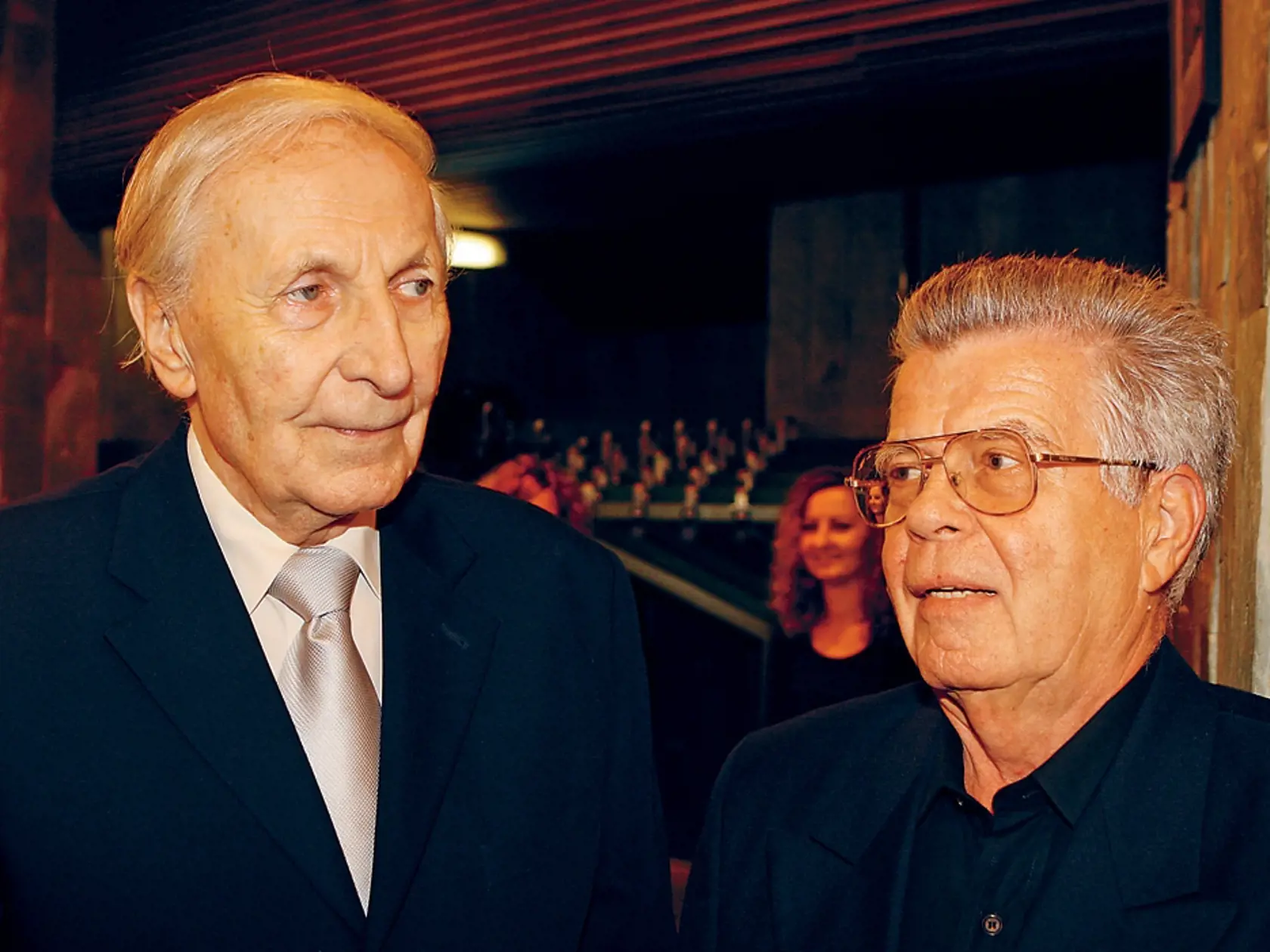Herci Ladislav Chudík a Oldo Hlaváček, krst CD Dočolomanského Piškoviny v bratislavskom divadle L+S