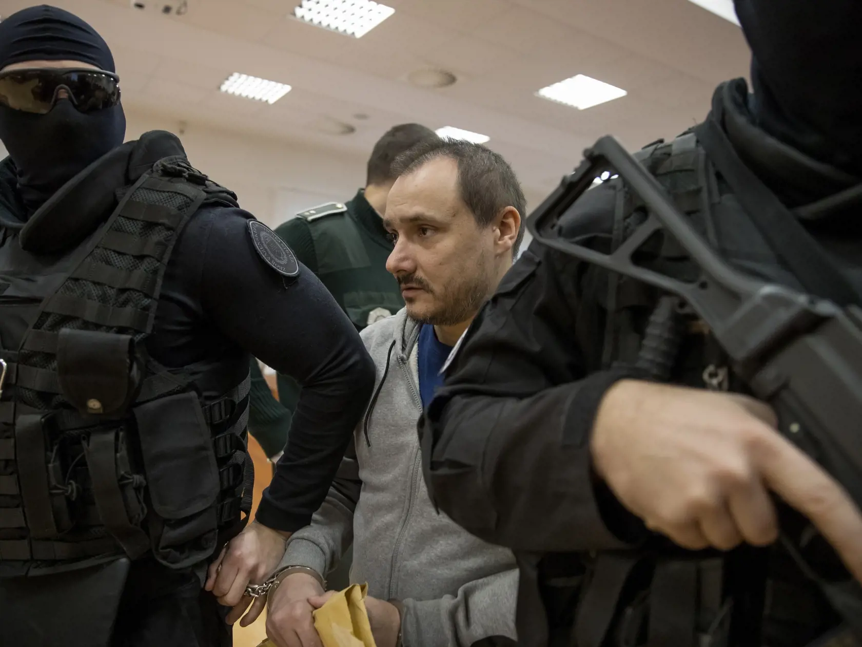 Druhé pojednávanie na Špecializovanom trestnom súde v Pezinku vo veci vraždy investigatívneho novinára Jána Kuciaka a jeho snúbenice Martiny Kušnírovej. Na snímke je Tomáš Szabó.