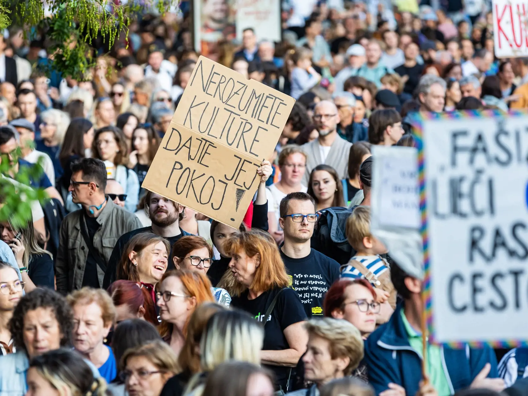 Protest na podporu kultúrneho štrajku.