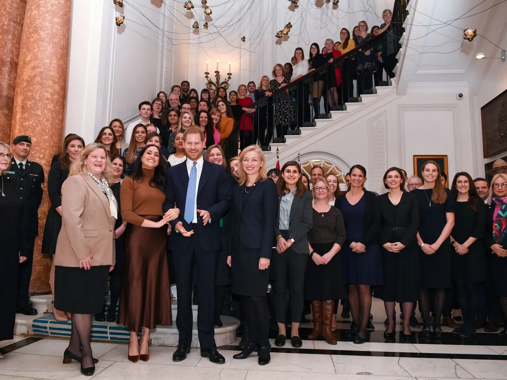 Meghan s Harrym navštívili Kanadský dom v Londýne.