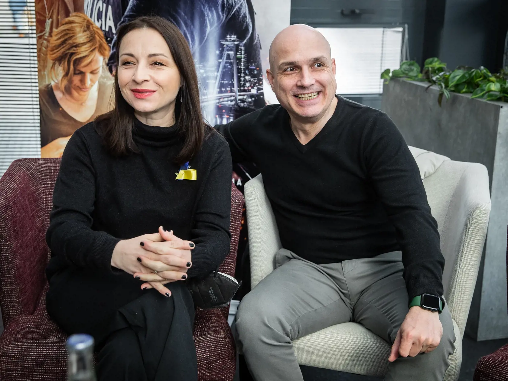 Premiéra slovenského seriálu "Ultimátum" v Bratislave. Na snímke Edita Koprivčević Borsová a Dušan Cinkota.