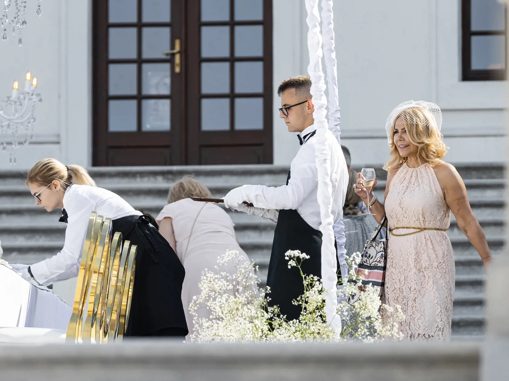 Krst dcéry Dominiky Navara Cibulkovej a Michala Navaru Niny v bratislavskom Dóme svätého Martina. Na snímke Katarína Cibulková.