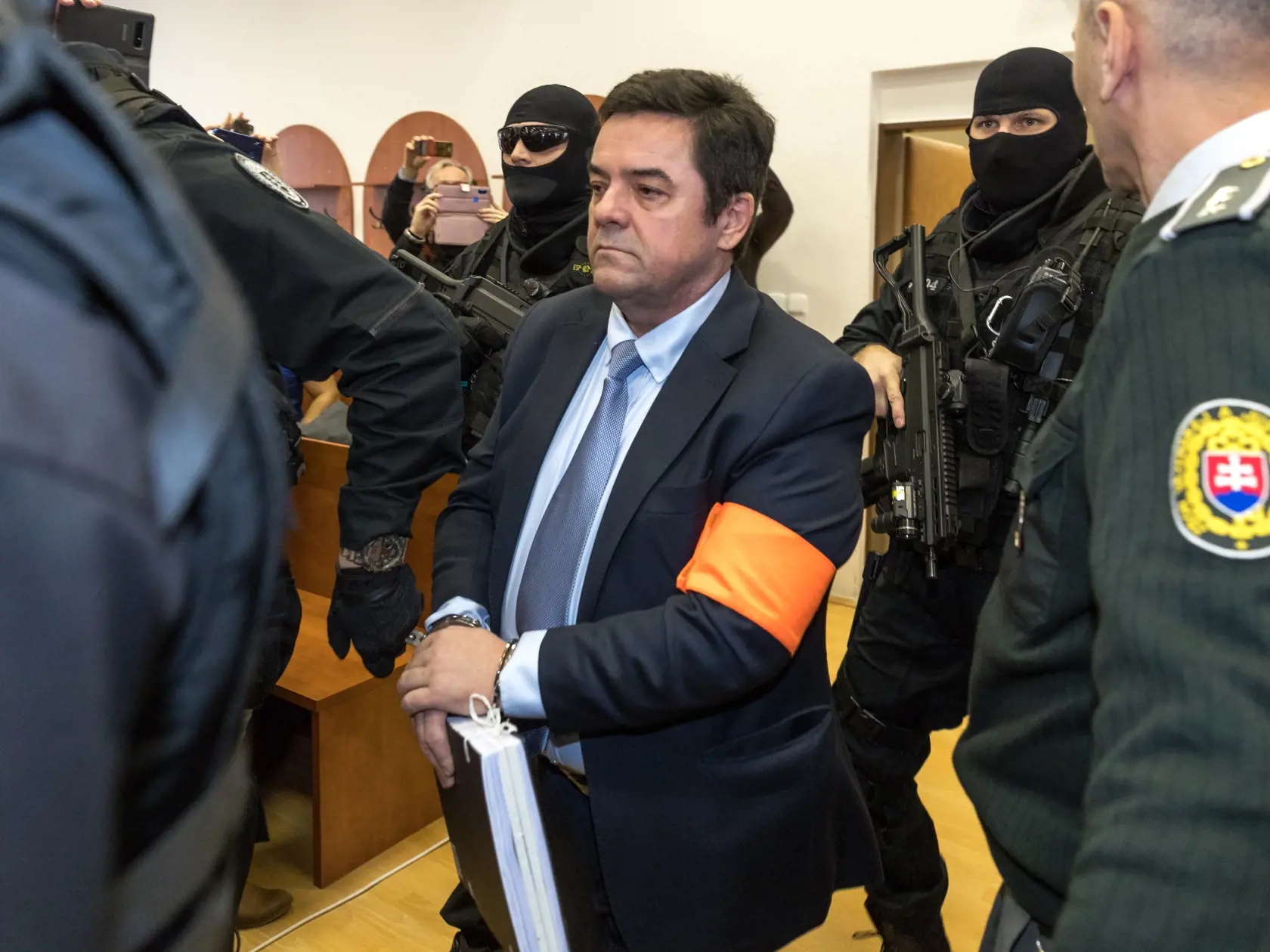 Prvé pojednávanie na Špecializovanom trestnom súde v Pezinku vo veci vraždy investigatívneho novinára Jána Kuciaka a jeho snúbenice Martiny Kušnírovej. Na snímke je Marián Kočner.