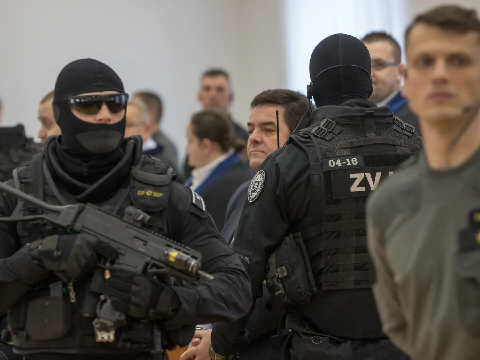 Prvé pojednávanie na Špecializovanom trestnom súde v Pezinku vo veci vraždy investigatívneho novinára Jána Kuciaka a Jeho snúbenice Martiny Kušnírovej. Na snímke v strede je Marián Kočner.