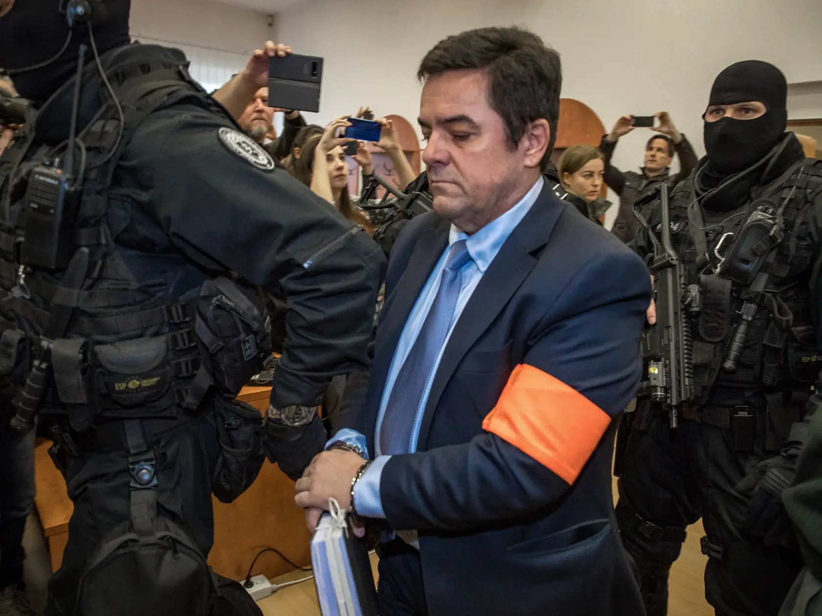 Prvé pojednávanie na Špecializovanom trestnom súde v Pezinku vo veci vraždy investigatívneho novinára Jána Kuciaka a jeho snúbenice Martiny Kušnírovej. Na snímke je Marián Kočner.