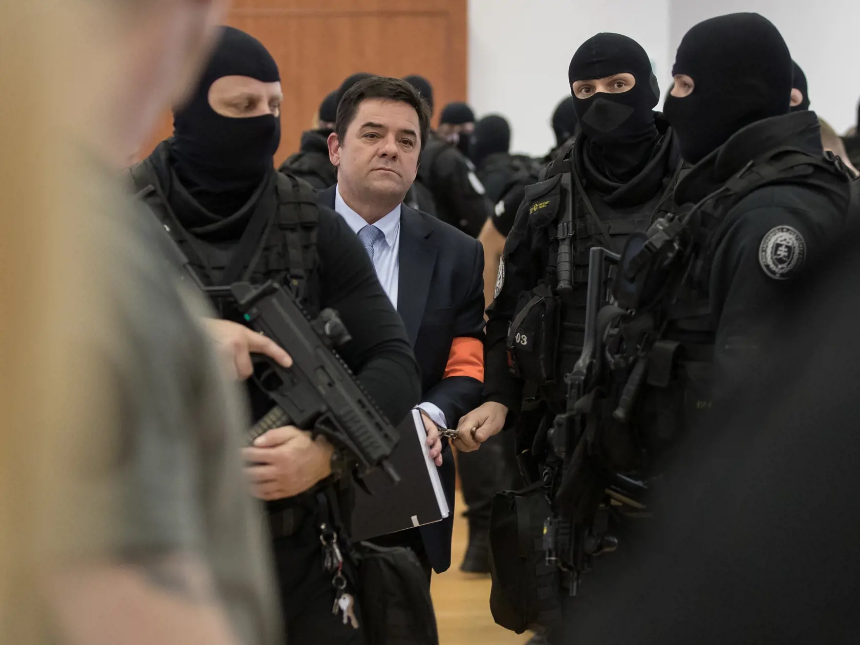 Prvé pojednávanie na Špecializovanom trestnom súde v Pezinku vo veci vraždy investigatívneho novinára Jána Kuciaka a jeho snúbenice Martiny Kušnírovej. Na snímke je Marián Kočner.