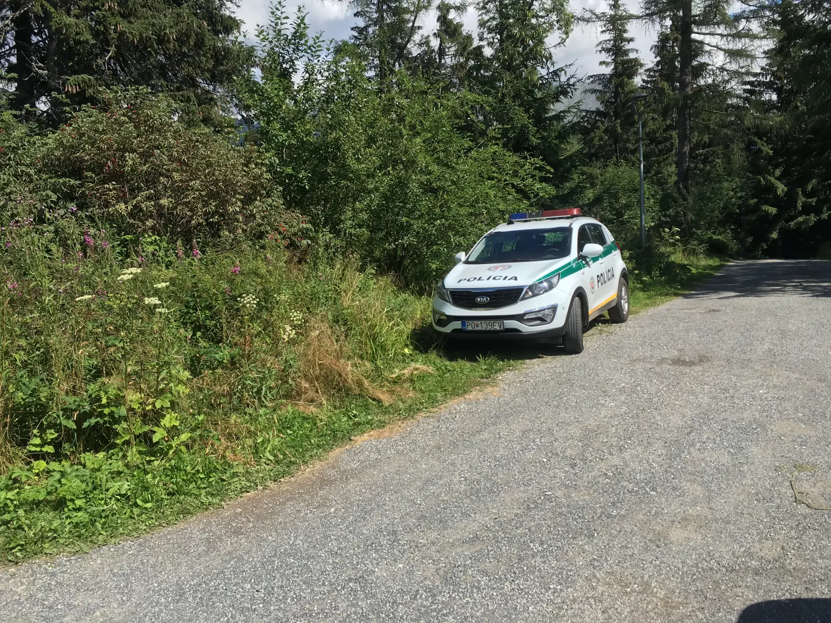 Pokiaľ páchateľa nezatkli, neďaleko koliby parkovalo policajné auto.