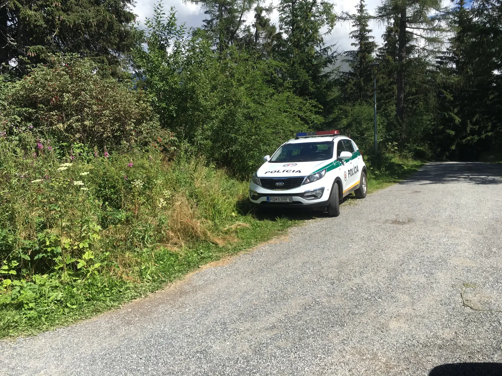 Pokiaľ páchateľa nezatkli, neďaleko koliby parkovalo policajné auto.