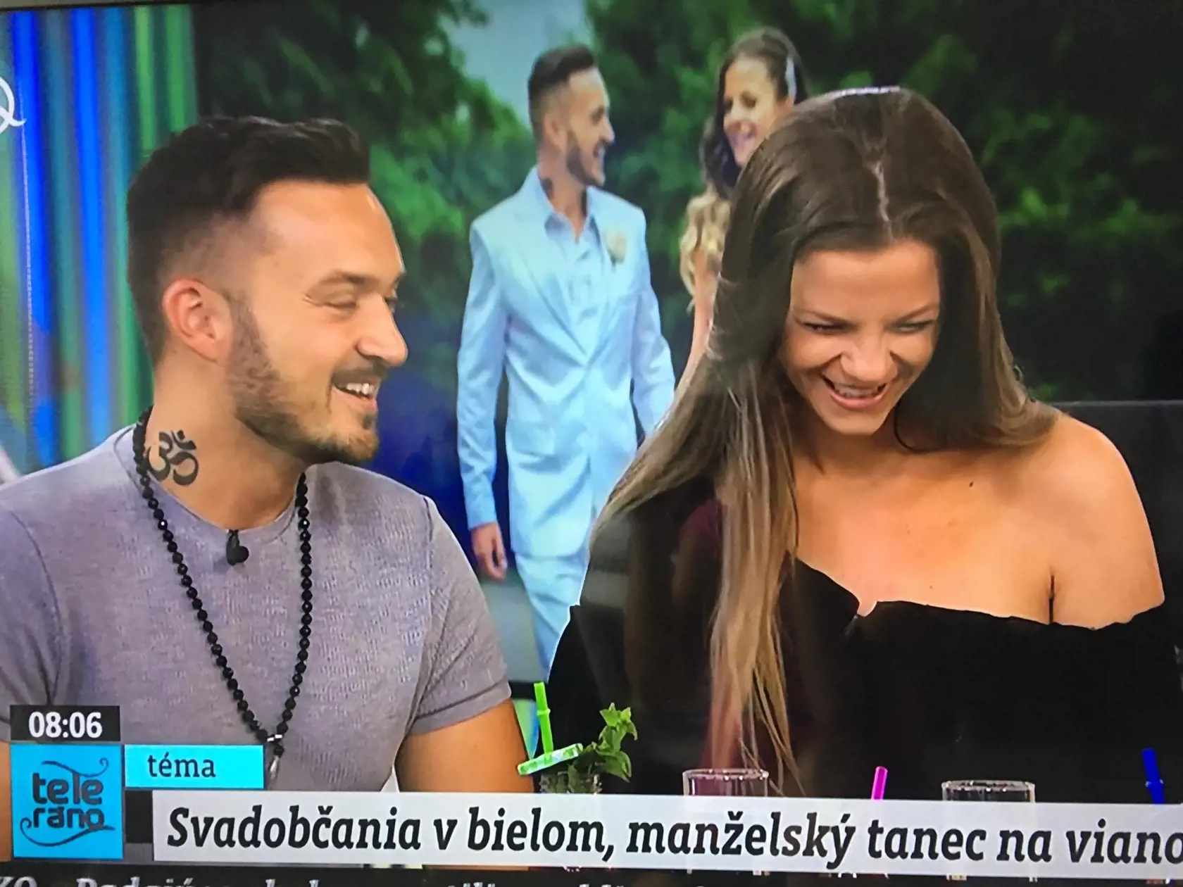 Robo Papp s manželkou počas návštevy Telerána.