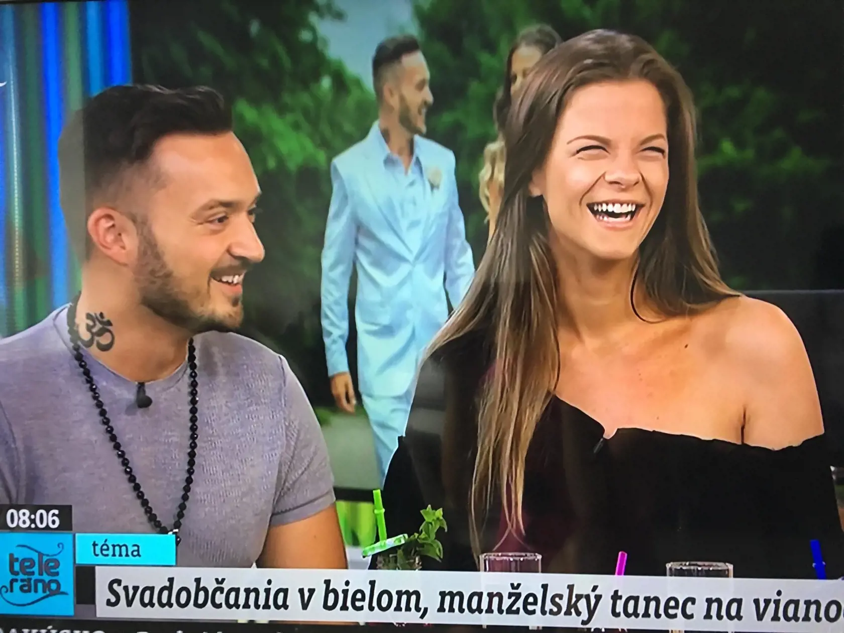 Robo Papp s manželkou počas návštevy Telerána.