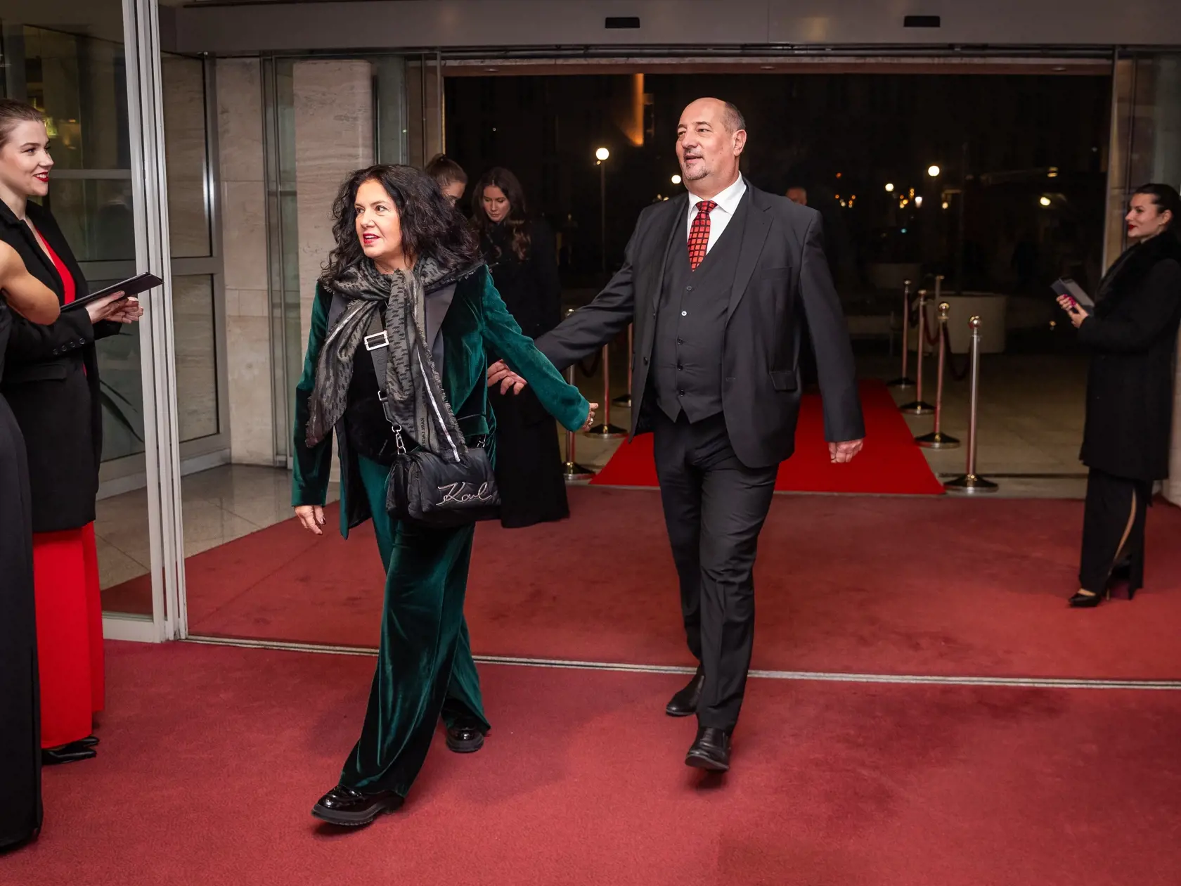 Na snímke Sveťo Malachovský a Iveta Malachovská počas príchodov na slávnostný galavečer Športovec roka 2023. 