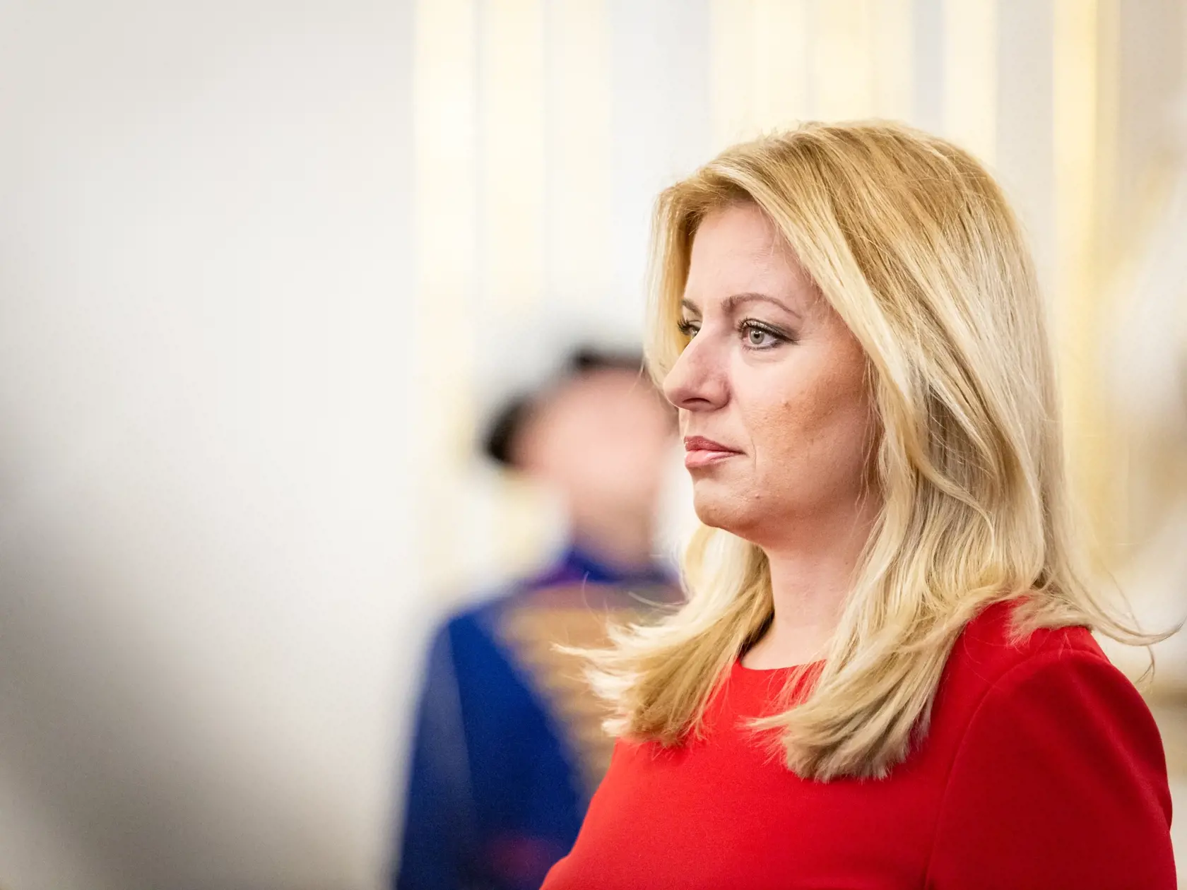 Na snímke prezidentka Slovenskej republiky Zuzana Čaputová privítala v Prezidentskom paláci zástupcov policajných, hasičských a záchranných zložiek.