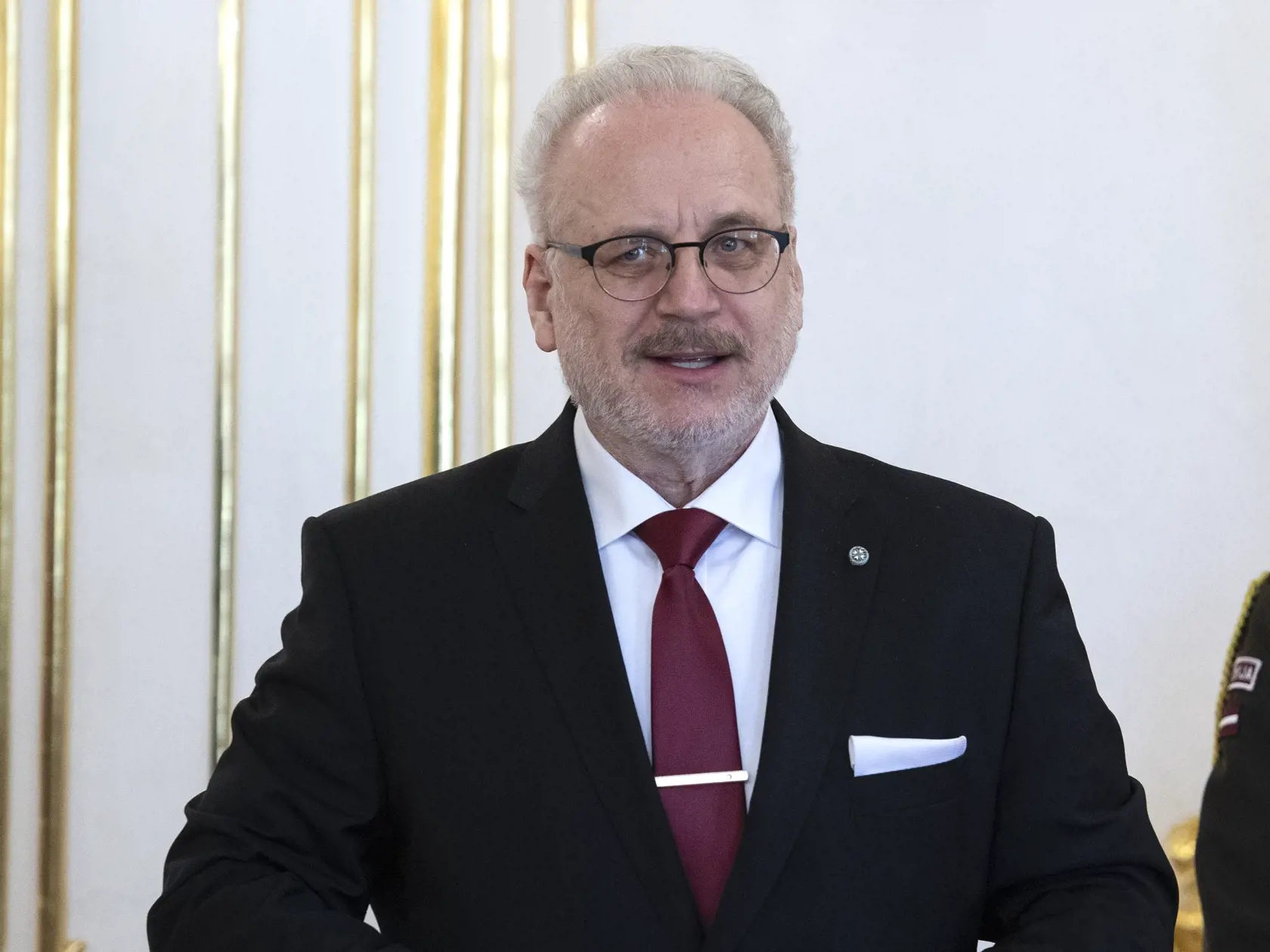 Na snímke lotyšský prezident Egils Levits počas prijatia u prezidentky SR Zuzany Čaputovej v Prezidentskom paláci 28. marca 2022 v Bratislave. FOTO TASR - Pavel Neubauer