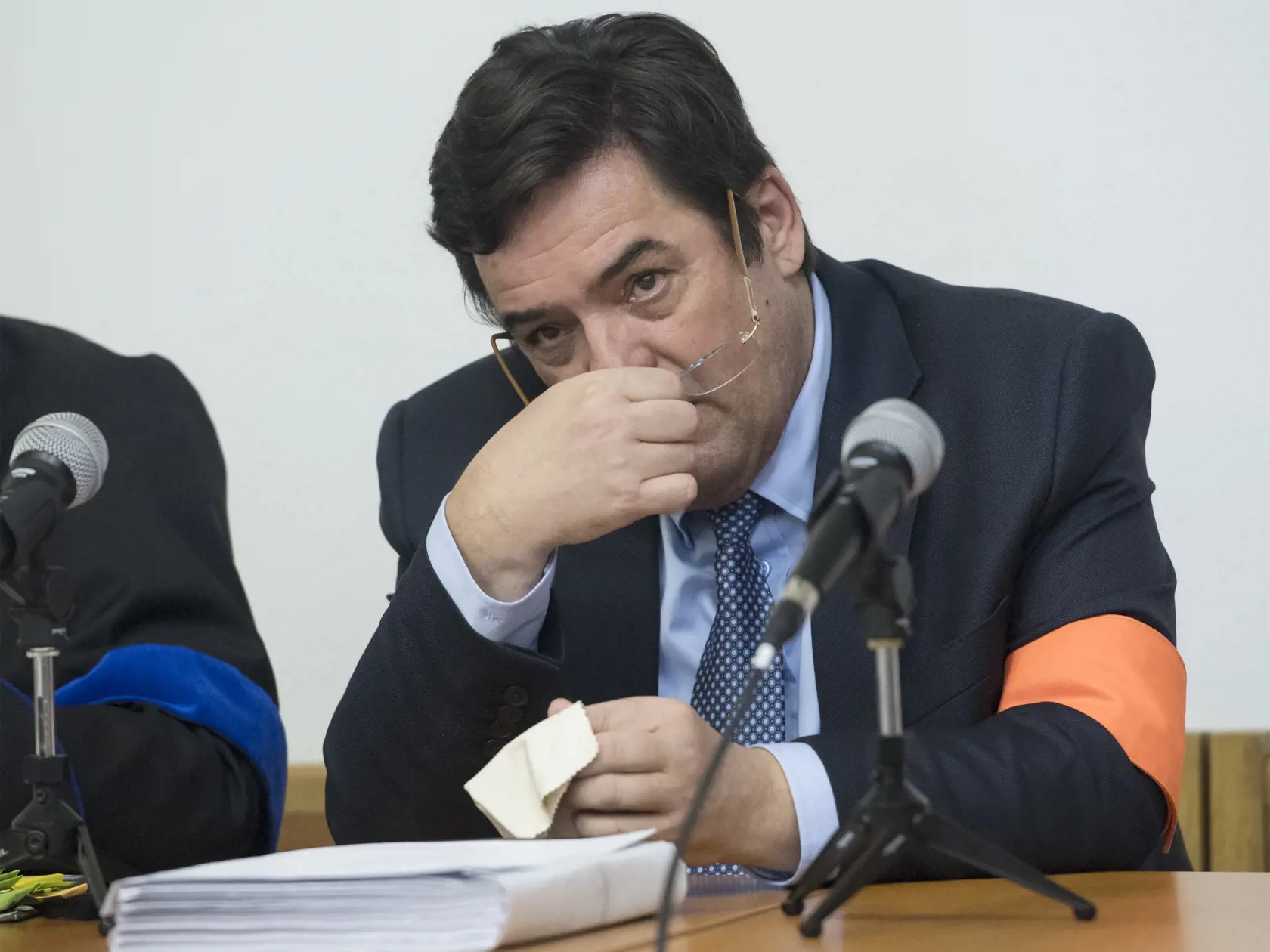 Na snímke obžalovaný Marian K. počas súdneho pojednávania Špecializovaného trestného súdu (ŠTS) vo veci falšovania zmeniek TV Markíza a marenia spravodlivosti v Bratislave 5. novembra 2019.