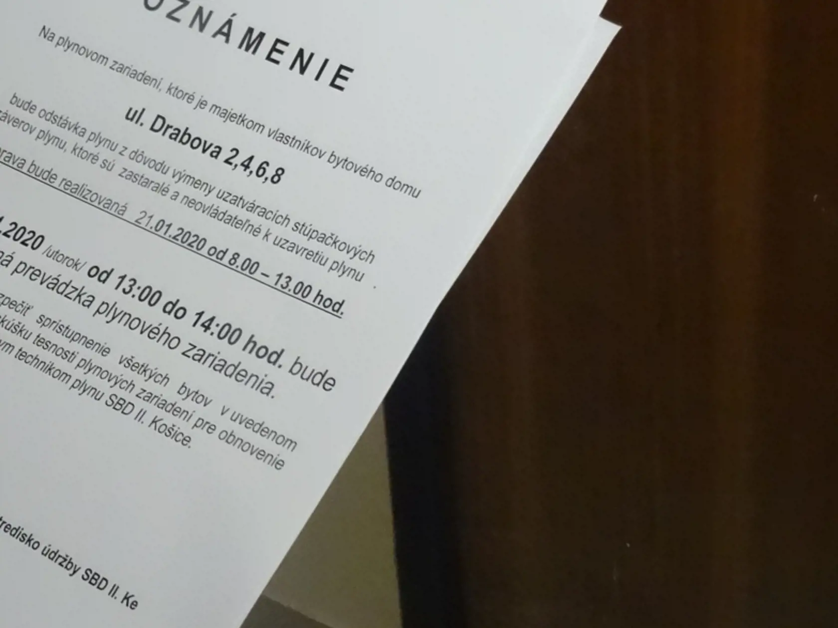Nový oznam.