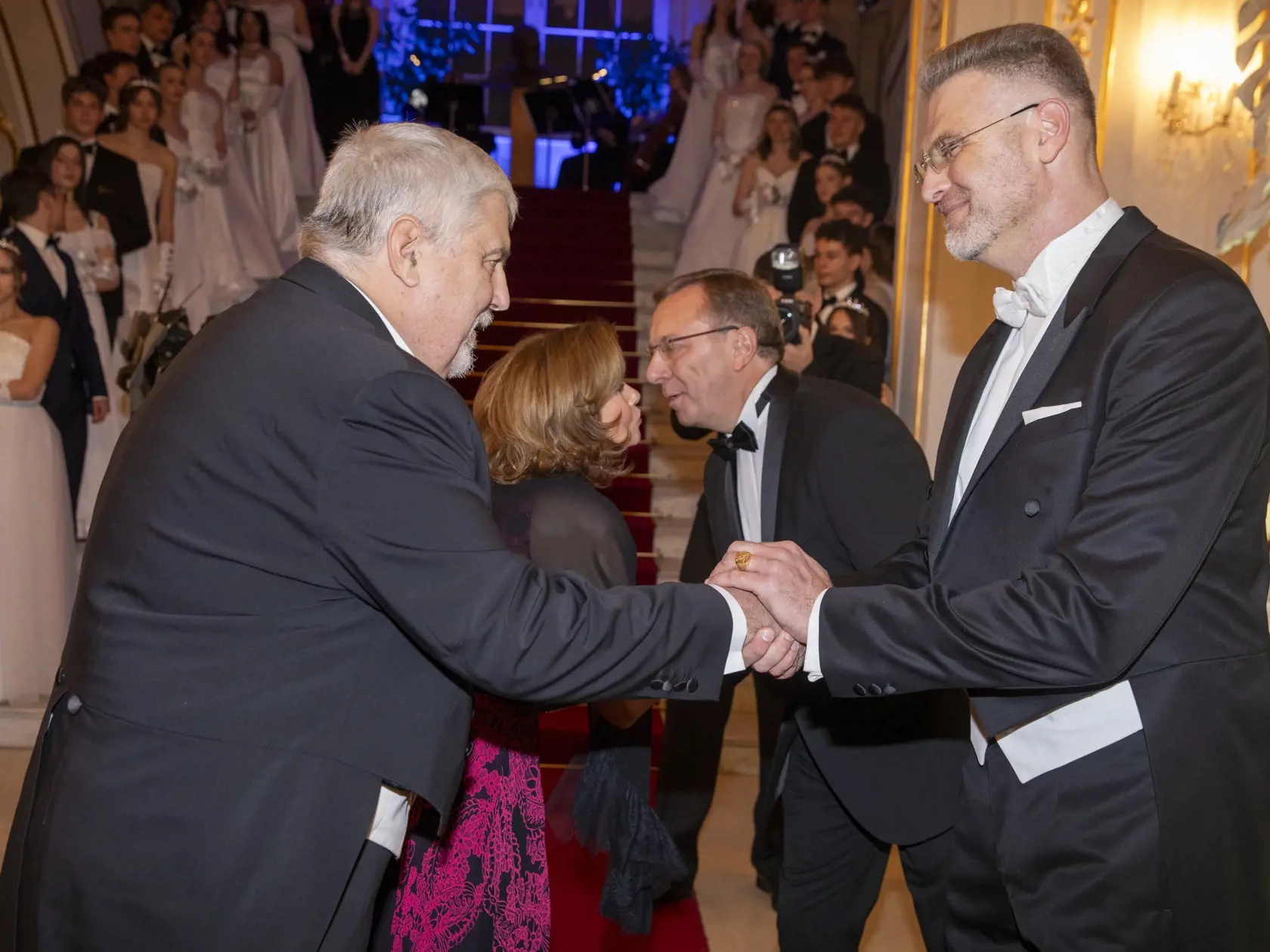  Na snímke je Prešporský bál 2024 v bratislavskej Redute.
Oliver Andrássy s manželkou.