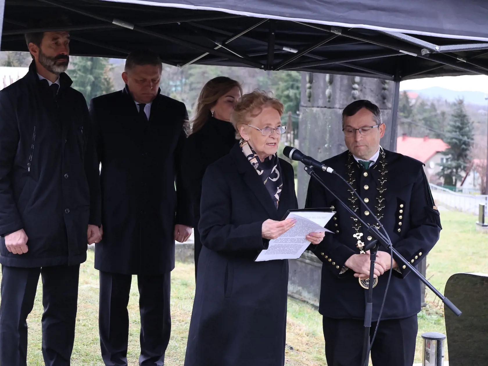 Pohreb Miroslava Číža - 5.1. 2023 Štiavnické Bane - príhovor primátorky Banskej Štiavnice Nadeždy Babiakovej.