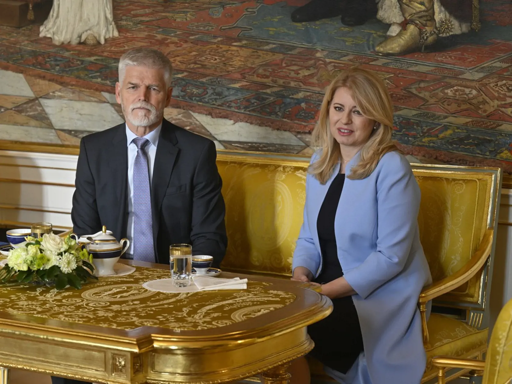 Zuzana Čaputová počas stretnutia s českým prezidentom Petrom Pavlom.