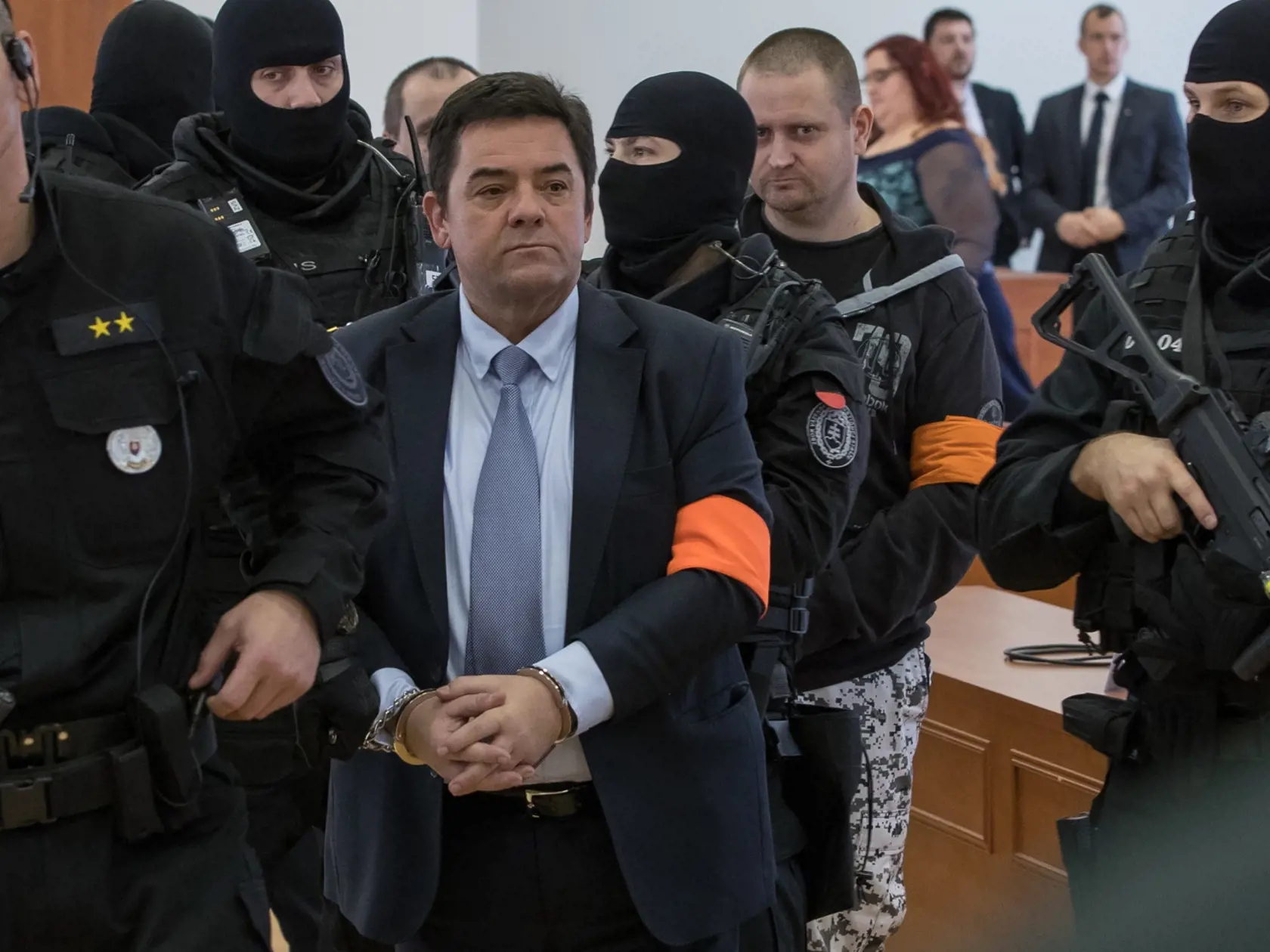Prvé pojednávanie na Špecializovanom trestnom súde v Pezinku vo veci vraždy investigatívneho novinára Jána Kuciaka a jeho snúbenice Martiny Kušnírovej. Na snímke je Marián Kočner.