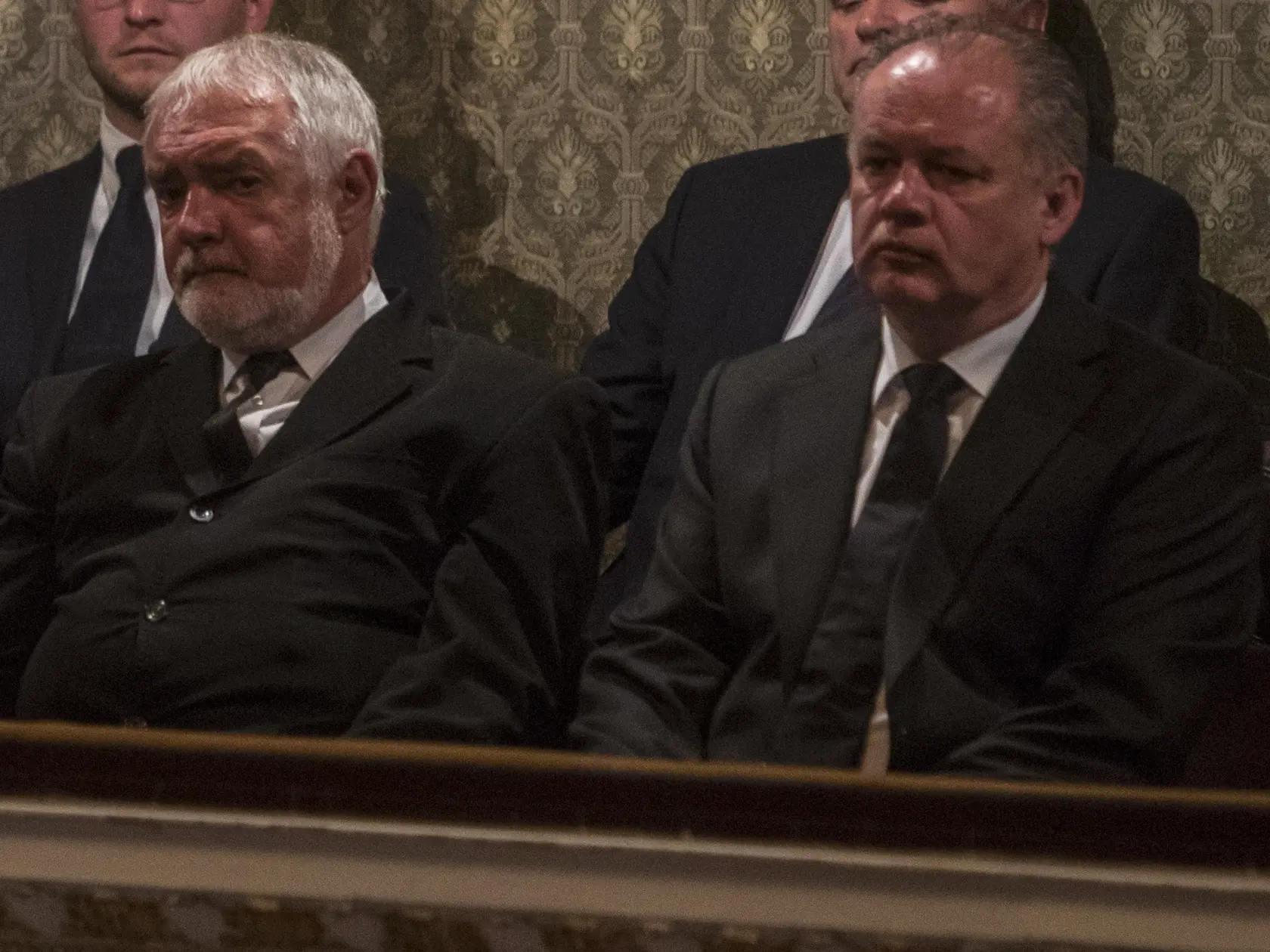 Na snímke je šéf SND Marian Chudovský a prezident Andrej Kiska.