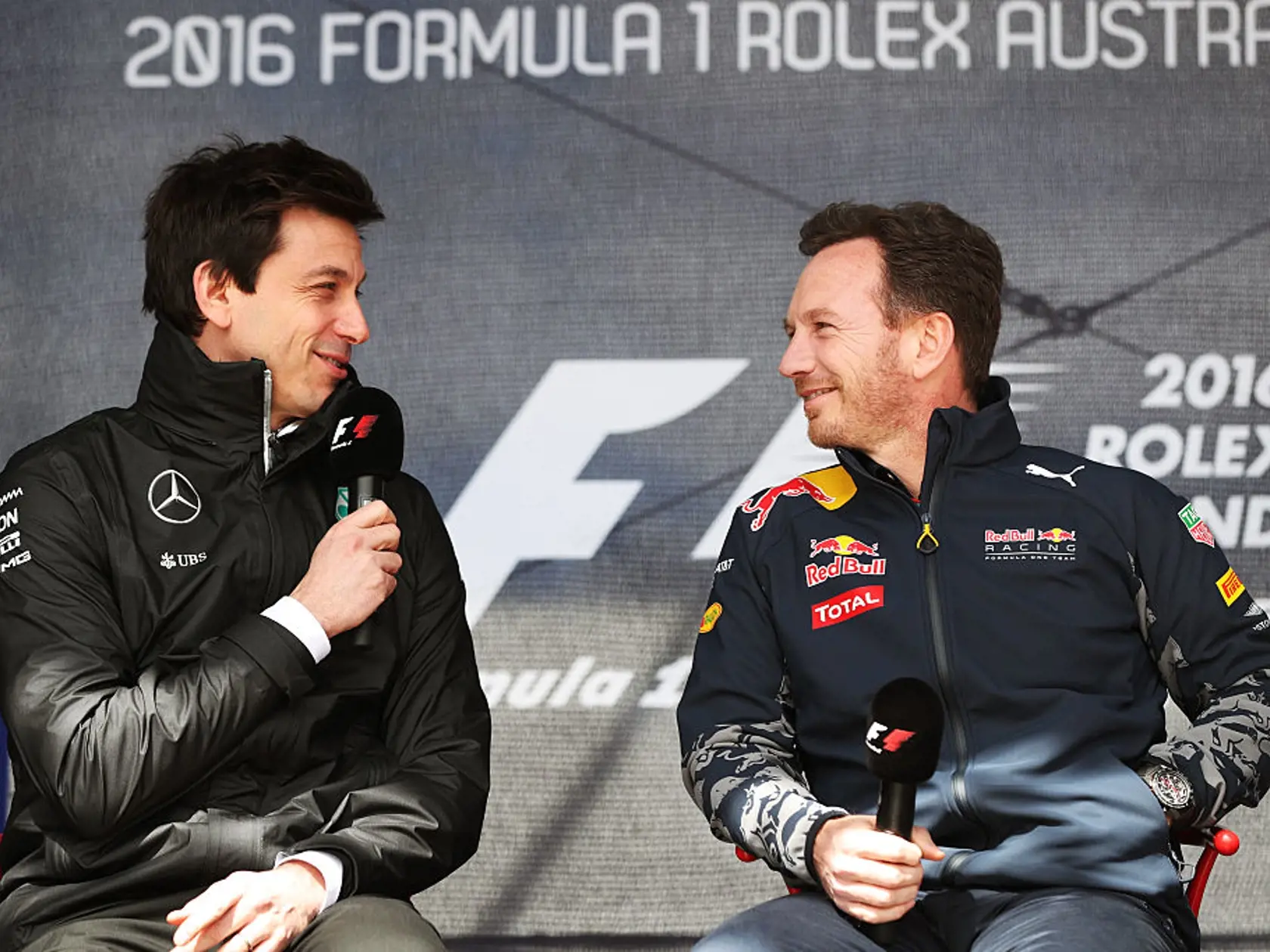 Christian Horner a Toto Wolff