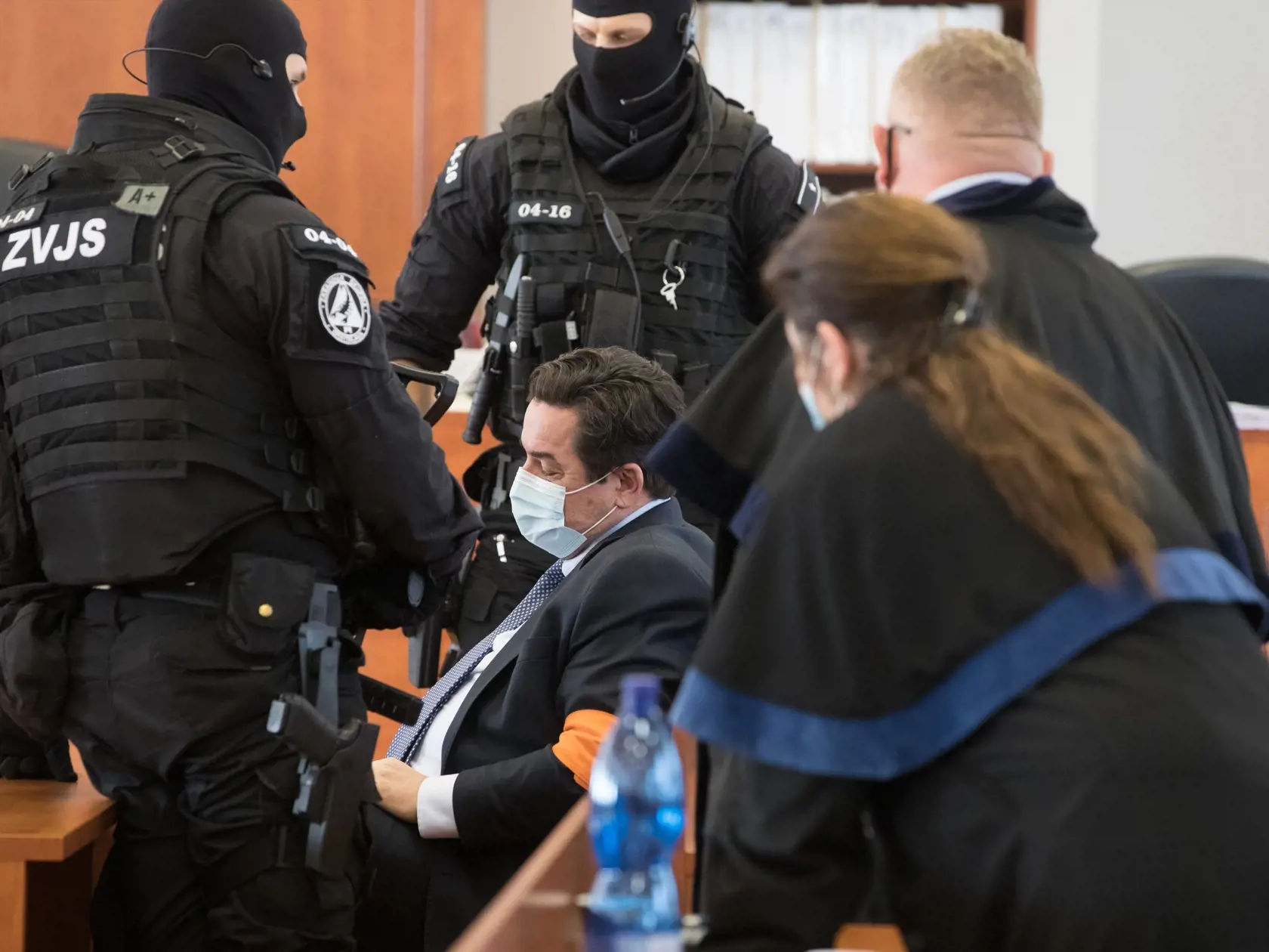 Pojednávanie na Špecializovanom trestnom súde v Pezinku vo veci vraždy novinára Jána Kuciaka a jeho snúbenice Martiny Kušnírovej z objednávky ktorej je obžalovaný Marián Kočner. Očakávaneho rozsudku sa zúčastnilo mnoho slovenských aj zahraničných médii. Na snímke je Marián Kočner.