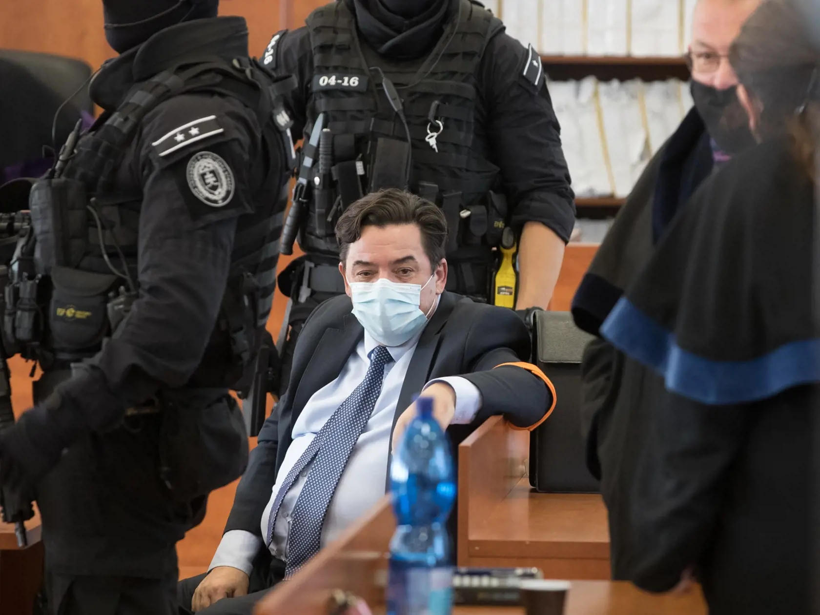 Pojednávanie na Špecializovanom trestnom súde v Pezinku vo veci vraždy novinára Jána Kuciaka a jeho snúbenice Martiny Kušnírovej z objednávky ktorej je obžalovaný Marián Kočner. Očakávaneho rozsudku sa zúčastnilo mnoho slovenských aj zahraničných médii. Na snímke je Marián Kočner.
