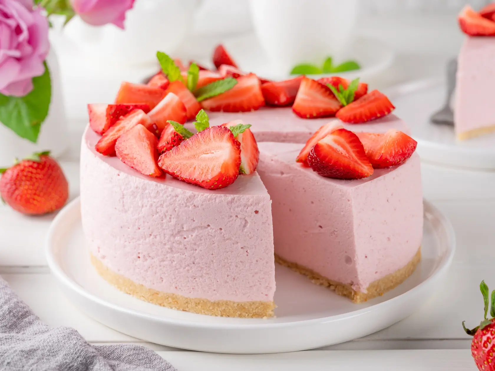 Jahodový cheesecake
