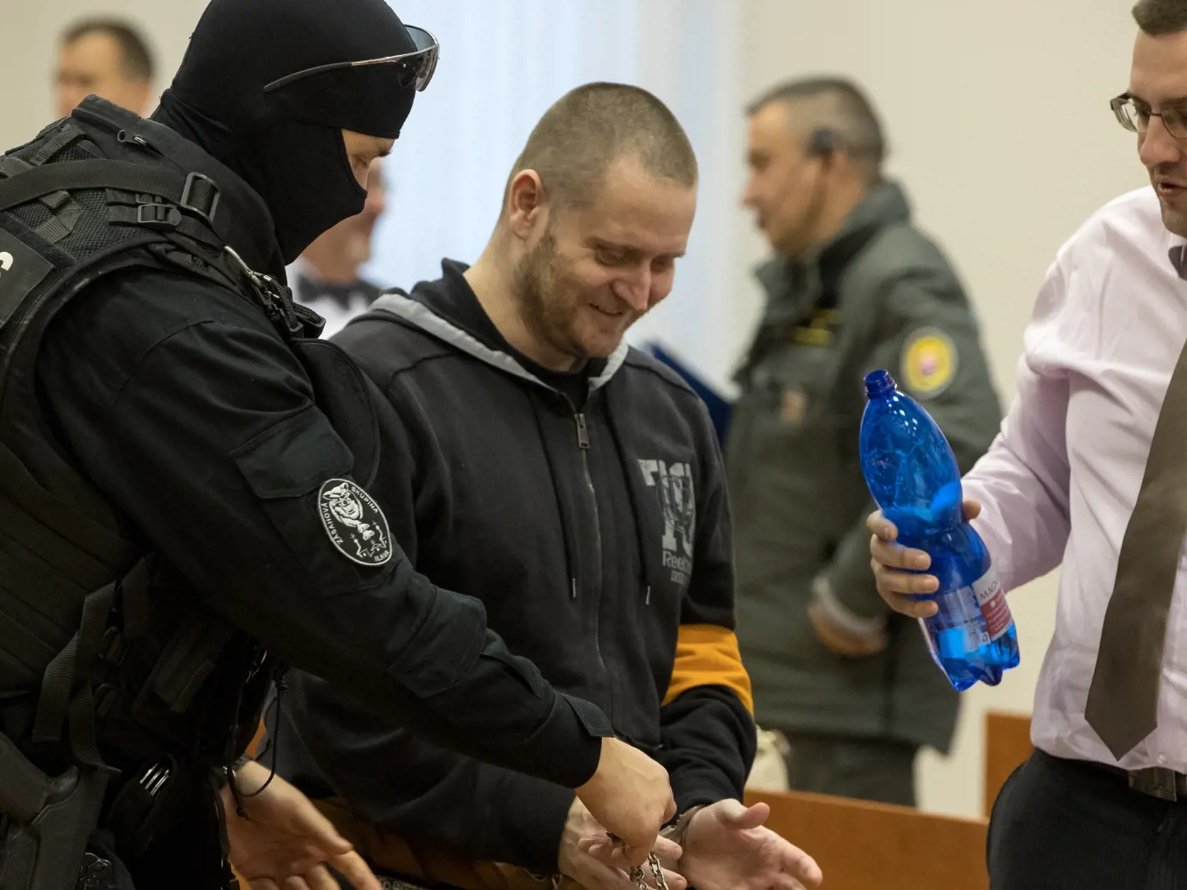 Prvé pojednávanie na Špecializovanom trestnom súde v Pezinku vo veci vraždy investigatívneho novinára Jána Kuciaka a jeho snúbenice Martiny Kušnírovej. Na snímke je Miroslav Marček.