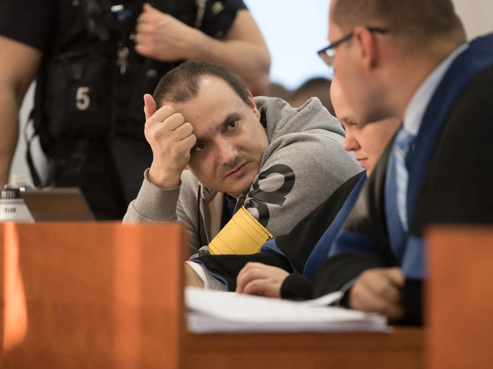 Štvrté pojednávanie na Špecializovanom trestnom súde v Pezinku vo veci vraždy investigatívneho novinára Jána Kuciaka a jeho snúbenice Martiny Kušnírovej. Na snímke je obžalovaný Tomáš Szabó.