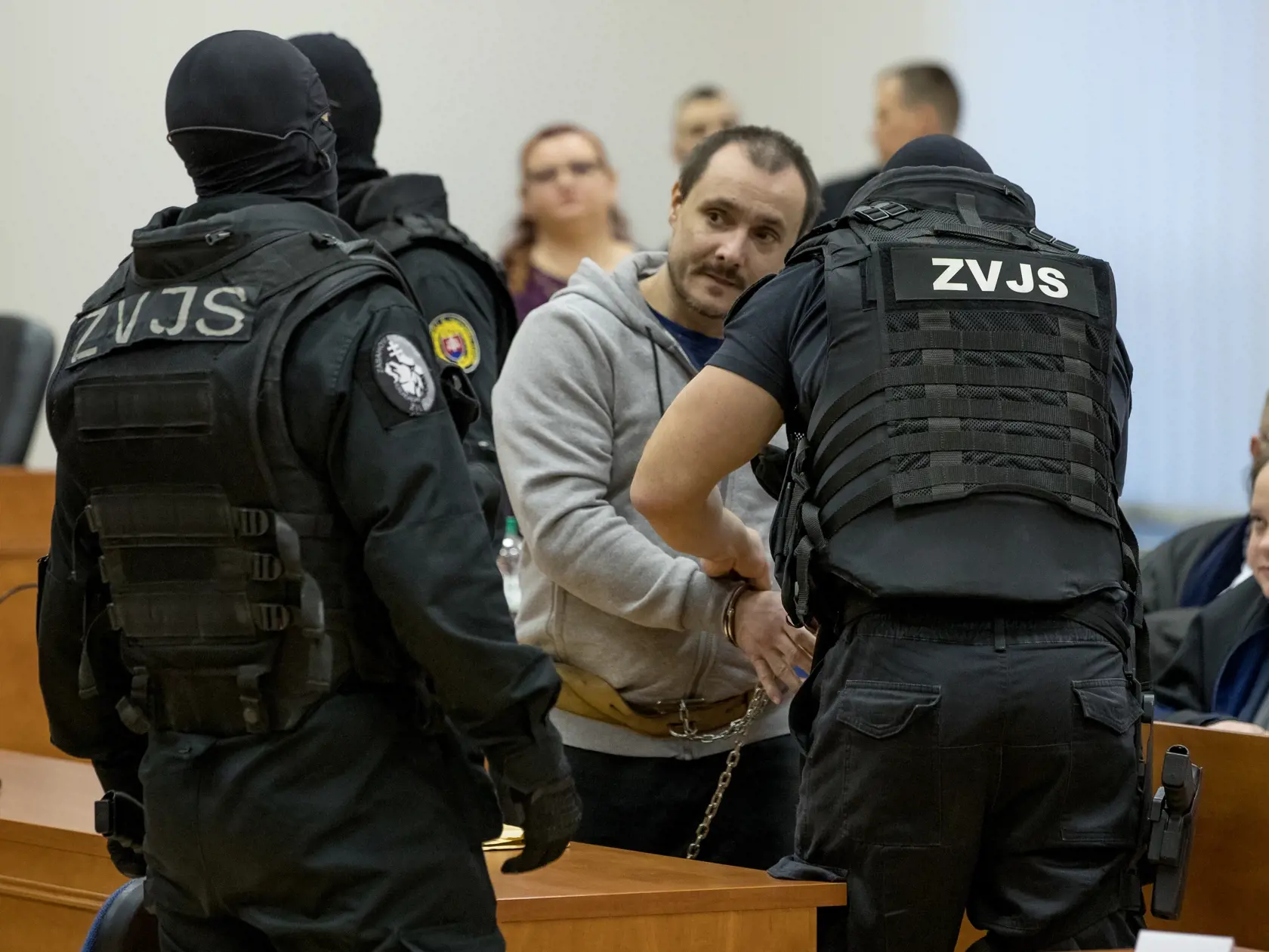 Prvé pojednávanie na Špecializovanom trestnom súde v Pezinku vo veci vraždy investigatívneho novinára Jána Kuciaka a jeho snúbenice Martiny Kušnírovej. Na snímke je Tomáš Szabó.