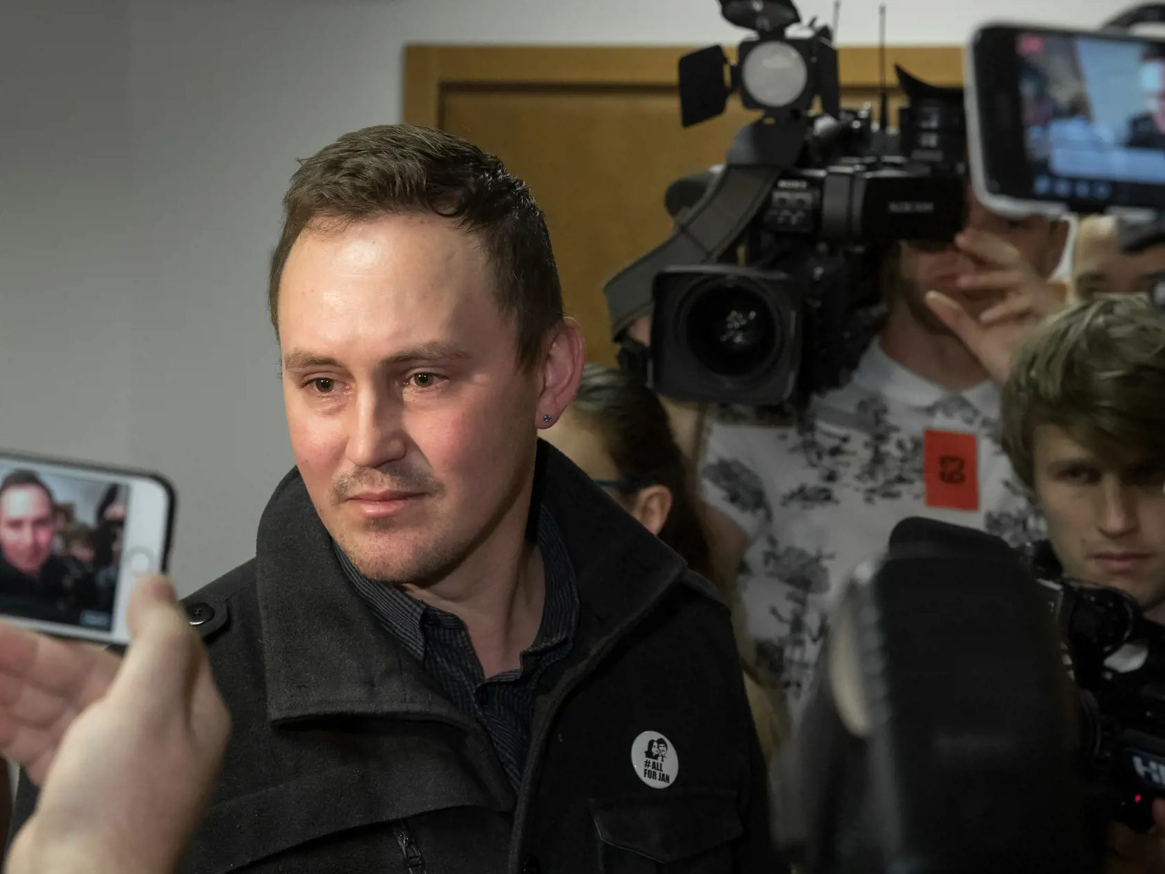 Druhé pojednávanie na Špecializovanom trestnom súde v Pezinku vo veci vraždy investigatívneho novinára Jána Kuciaka a jeho snúbenice Martiny Kušnírovej. Na snímke je brat Jána Kuciaka, Jozef Kuciak mladší, ktorý bol predvolaný, ako svedok.