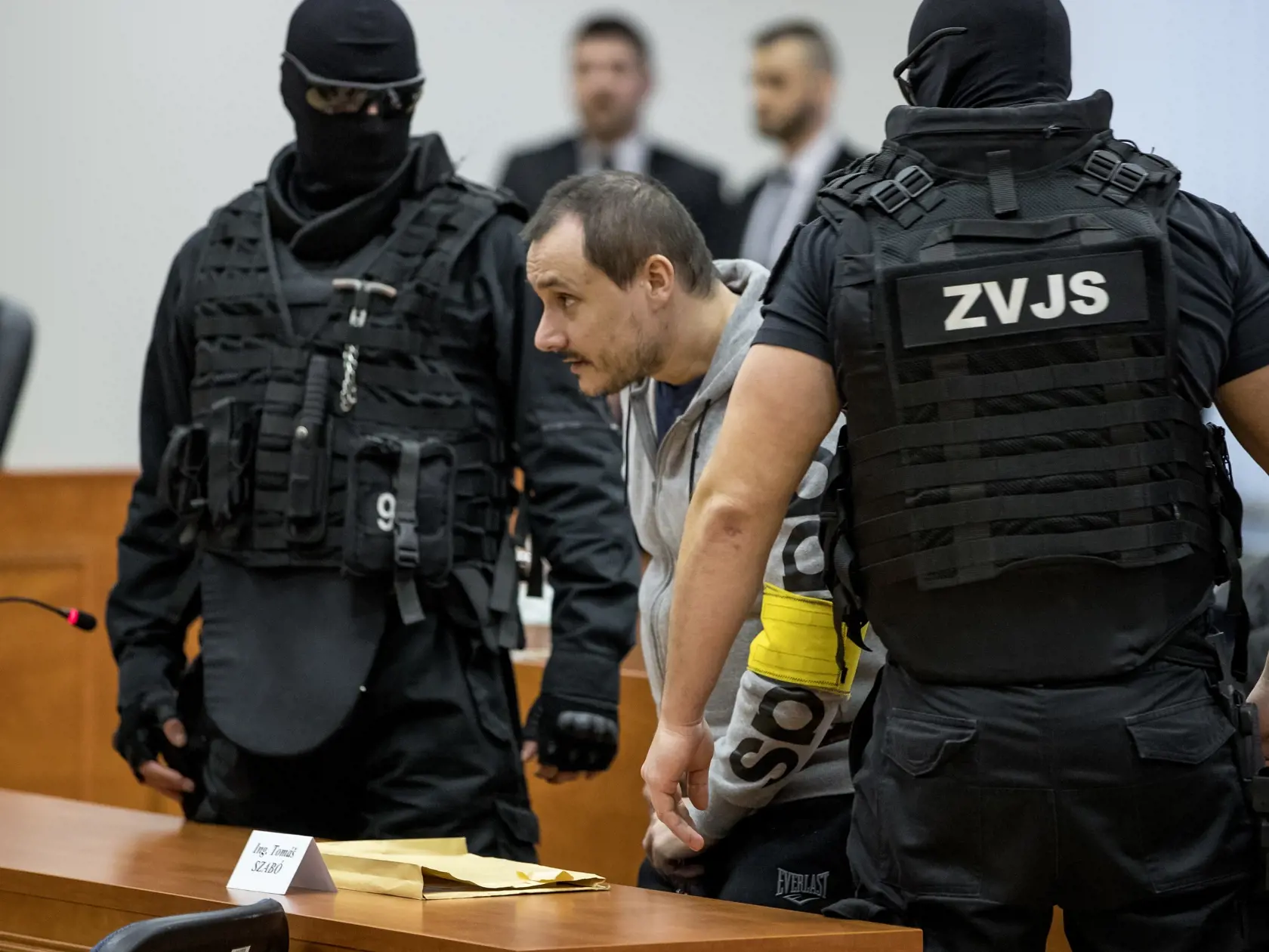 Prvé pojednávanie na Špecializovanom trestnom súde v Pezinku vo veci vraždy investigatívneho novinára Jána Kuciaka a jeho snúbenice Martiny Kušnírovej. Na snímke je Tomáš Szabó.