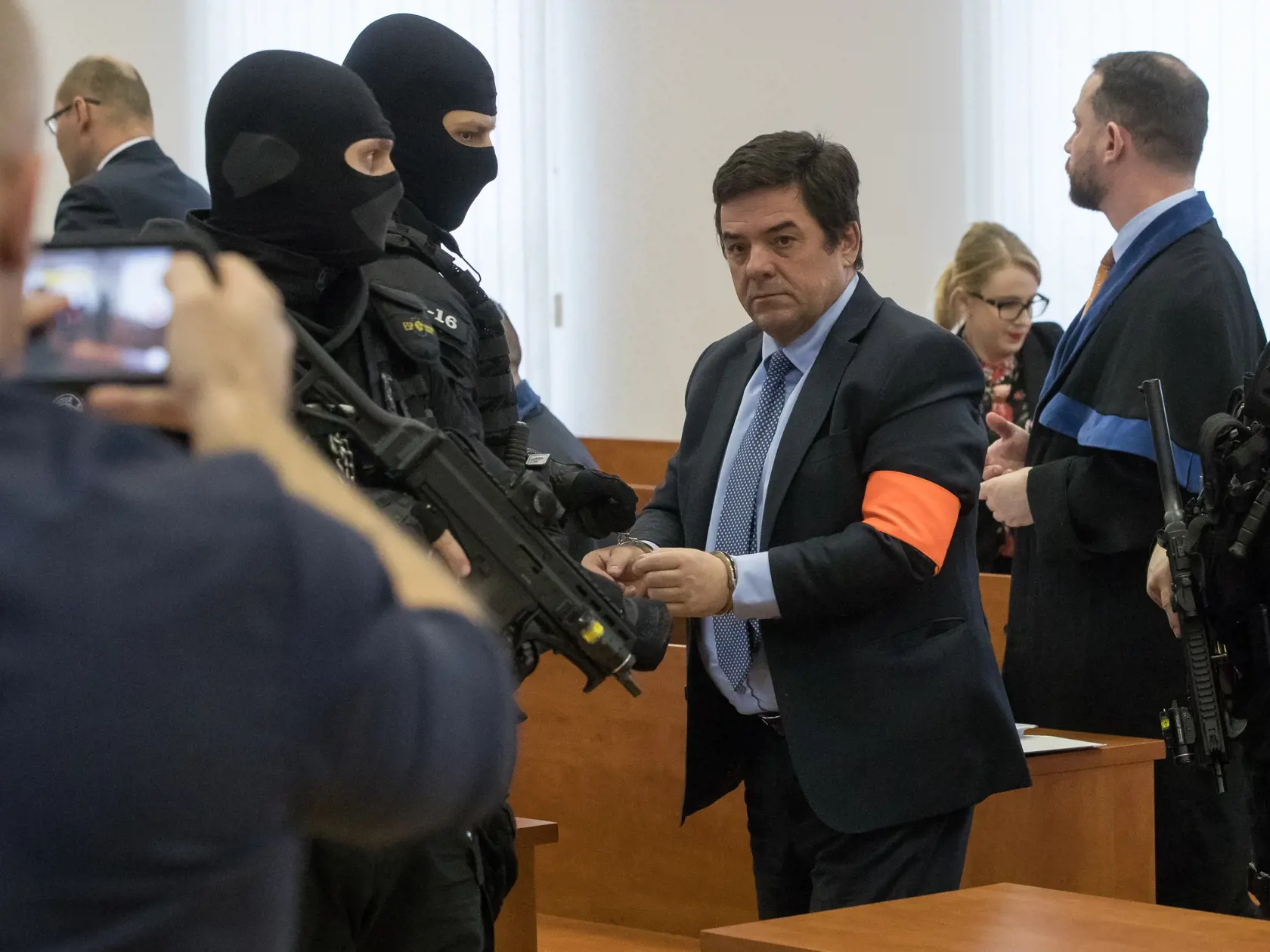 Prvé pojednávanie na Špecializovanom trestnom súde v Pezinku vo veci vraždy investigatívneho novinára Jána Kuciaka a jeho snúbenice Martiny Kušnírovej. Na snímke je Marián Kočner.
