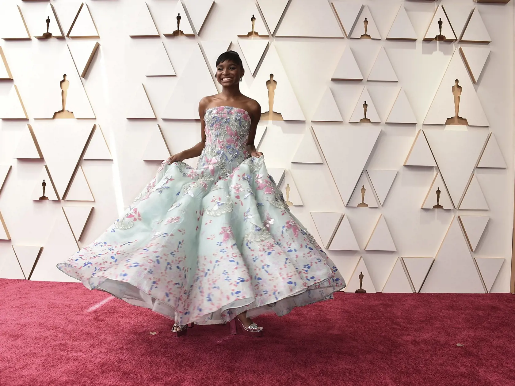 KK56 Los Angeles - Saniyya Sidneyová počas príchodu na 94. ročník udeľovania filmových cien Oscar 27. marca 2022 v Los Angeles. FOTO TASR/AP
Saniyya Sidney arrives at the Oscars on Sunday, March 27, 2022, at the Dolby Theatre in Los Angeles. (Photo by Jordan Strauss/Invision/AP)