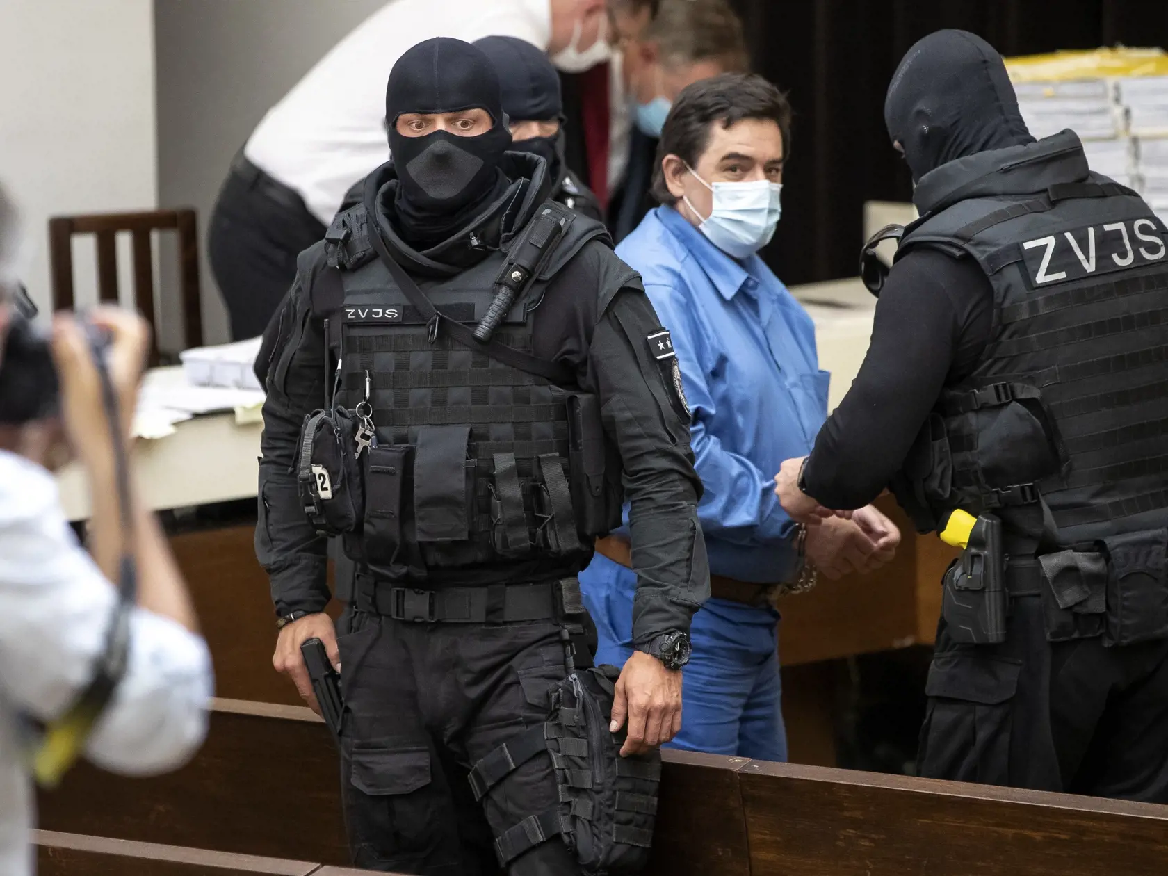 Verejné zasadnutie Najvyššieho súdu SR vo veci odvolania voči rozsudku v prípade vraždy investigatívneho novinára Jána Kuciaka a jeho snúbenice Martiny Kušnírovej. Na snímke je obžalovaný obžalovaný Tomáš Szabó.