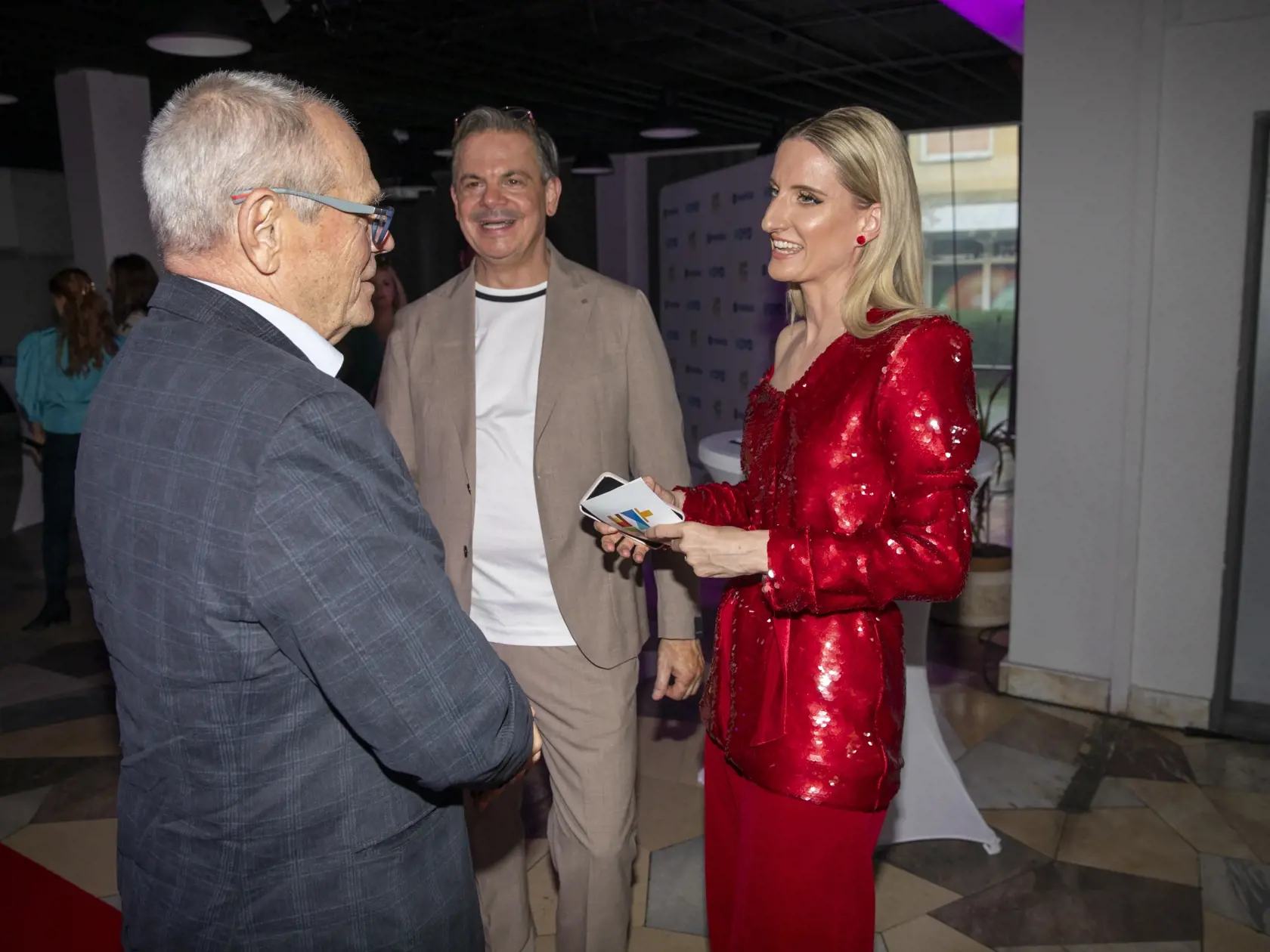 Daniel Dangl, Adela Vinczeová a Milan Kňažko.