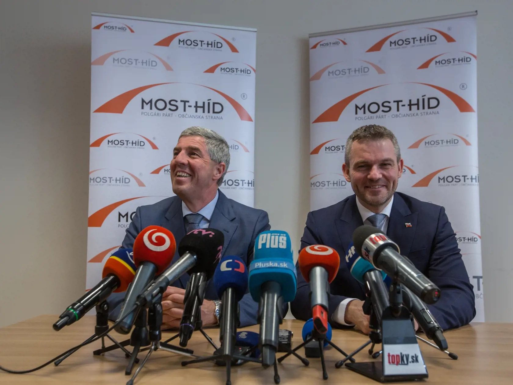 Tlačová konferencia Dezignovany premier Peter Pellegrini po rokovani s predsednictvom Mostu-Hid