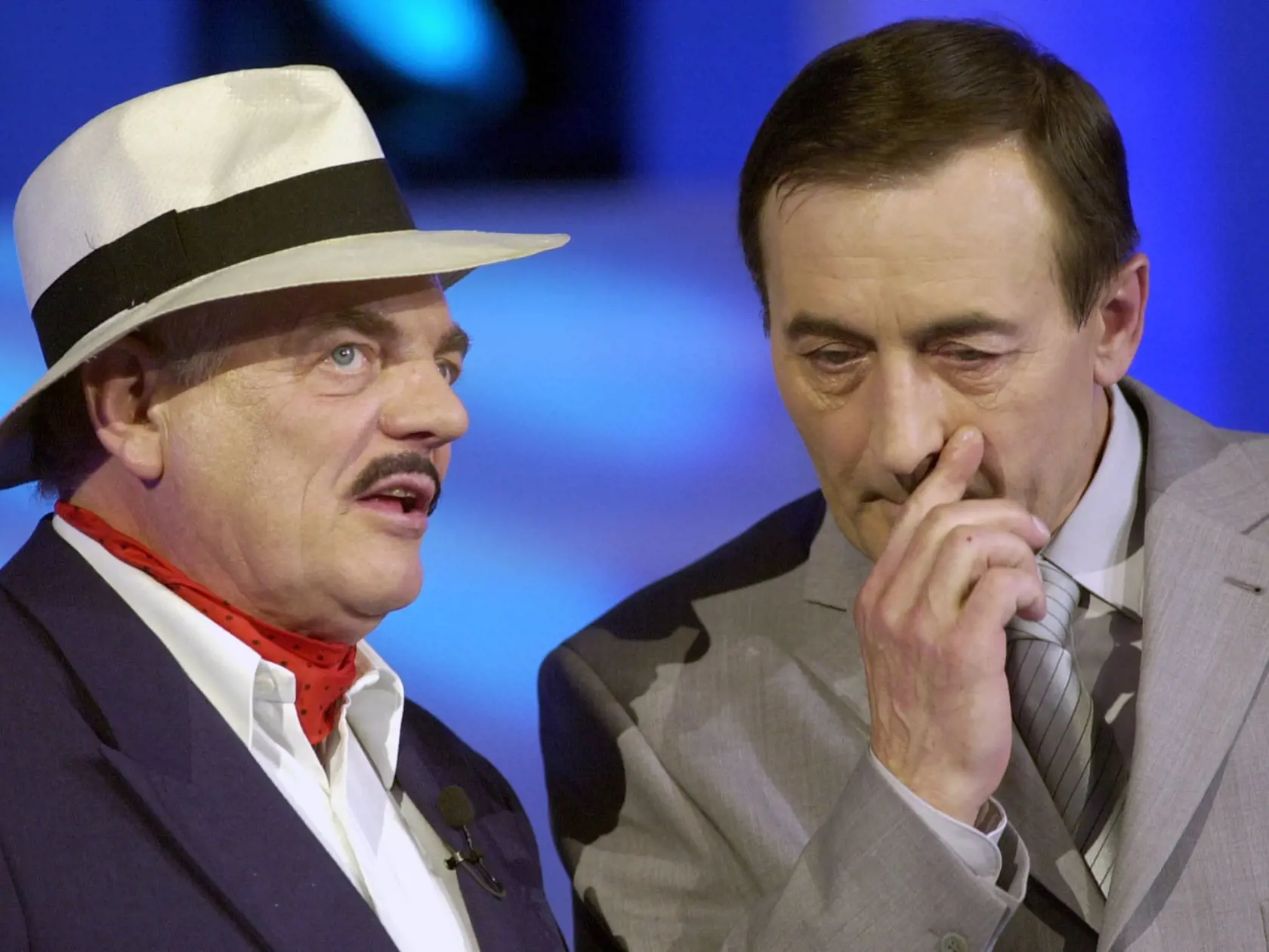 Počas nakrúcania silvestrovského zábavného programu so Stanom Dančiakom (vľavo).