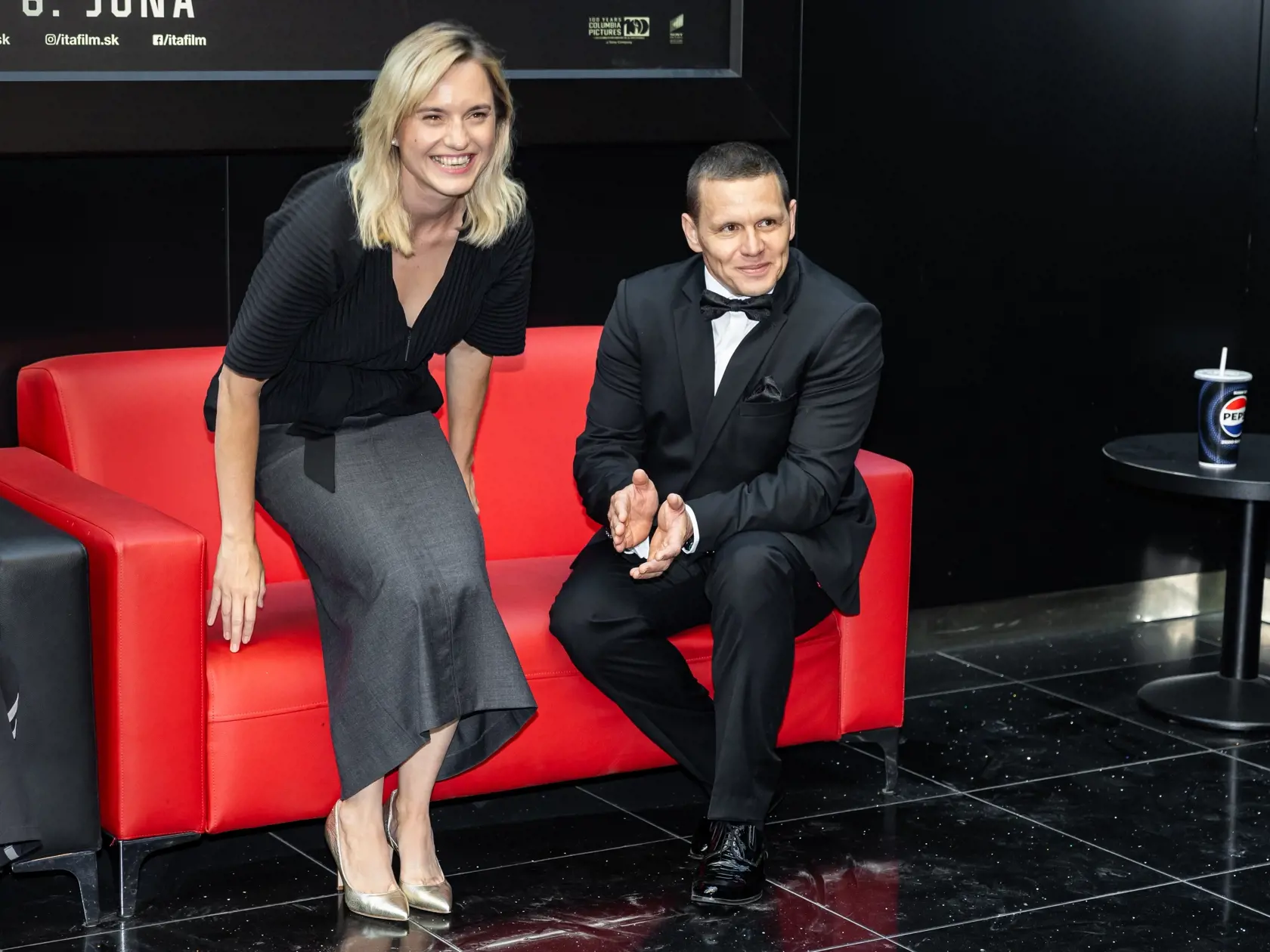 Premiéra filmu “MIKI” v Bratislave. Na snímke Michal Kubovčík a Rebeka Poláková. 