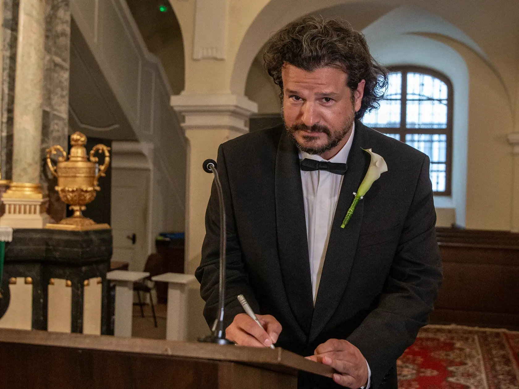 Svadba Karin Majtánovej a Petra Kremnického v Bratislave. Na snímke je Peter Kremnický. 