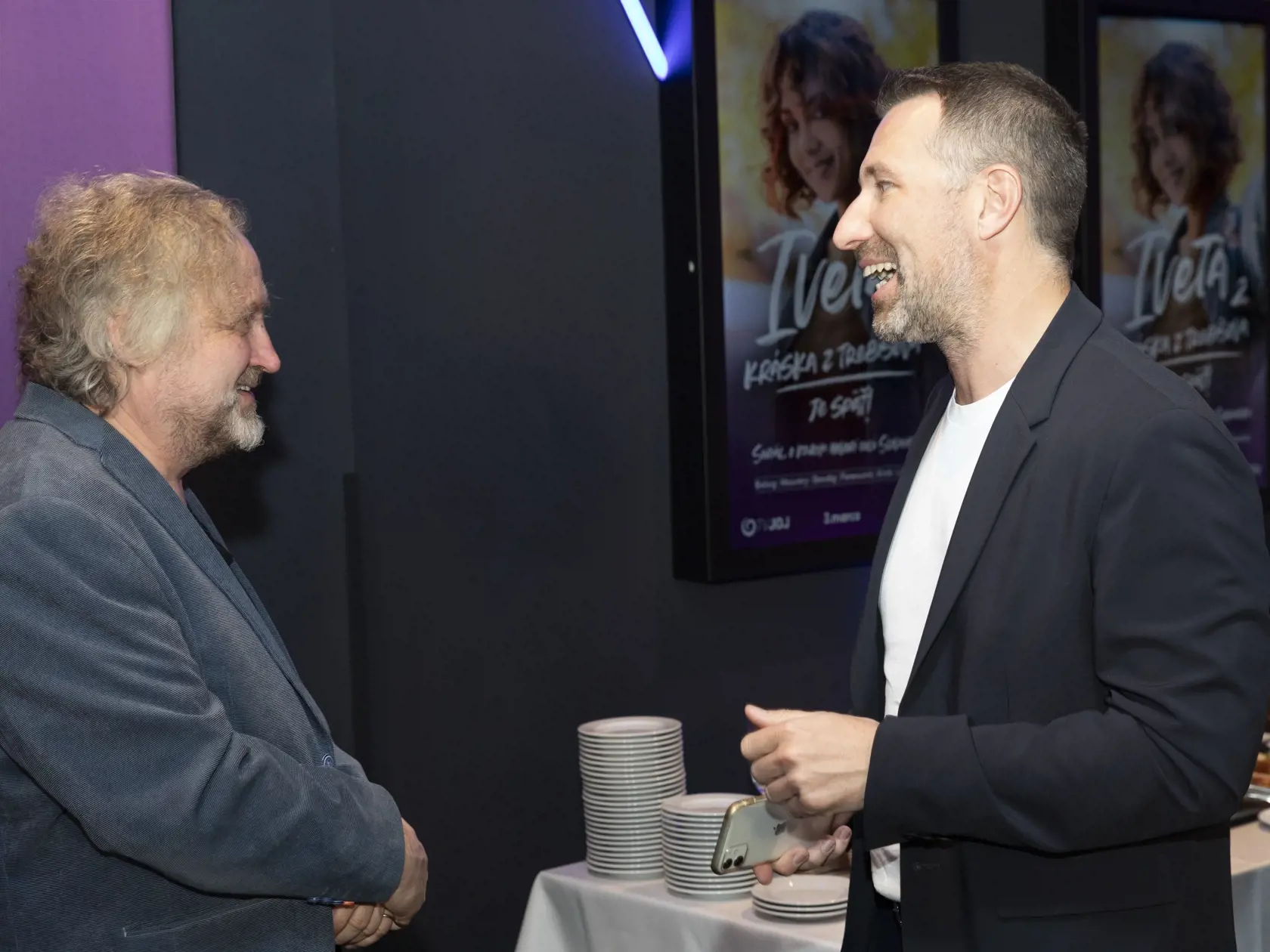 Režisér Jan Hřebejk a moderátor Bruno Cibrej