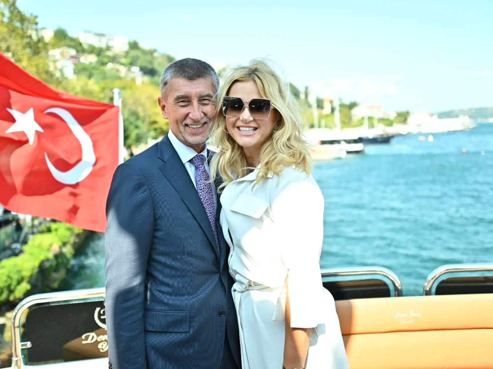 Český premiér Andrej Babiš s manželkou Monikou na návšteve v Turecku