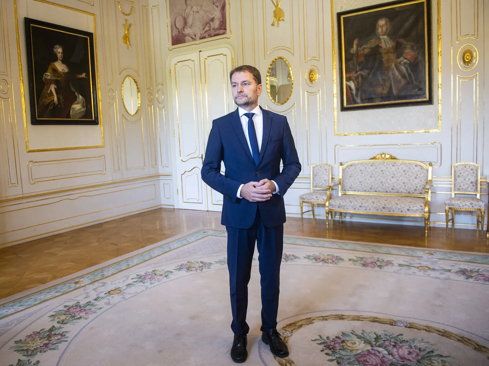 Na snímke predseda hnutia OĽANO Igor Matovič počas prijatia v Prezidentskom paláci 5. októbra 2023 v Bratislave. FOTO TASR - Jakub Kotian